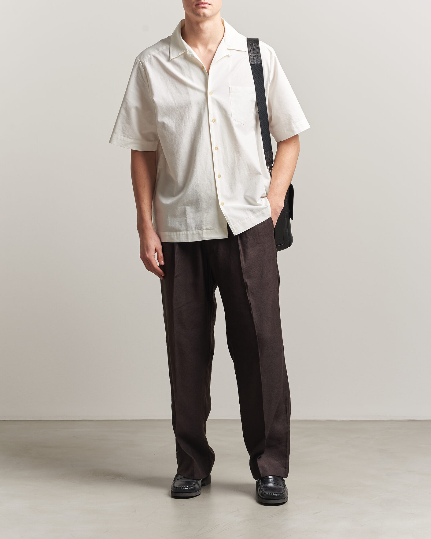 Herr | Skjortor | A.P.C. | Jude Cotton/Linen Short Sleeve Shirt White