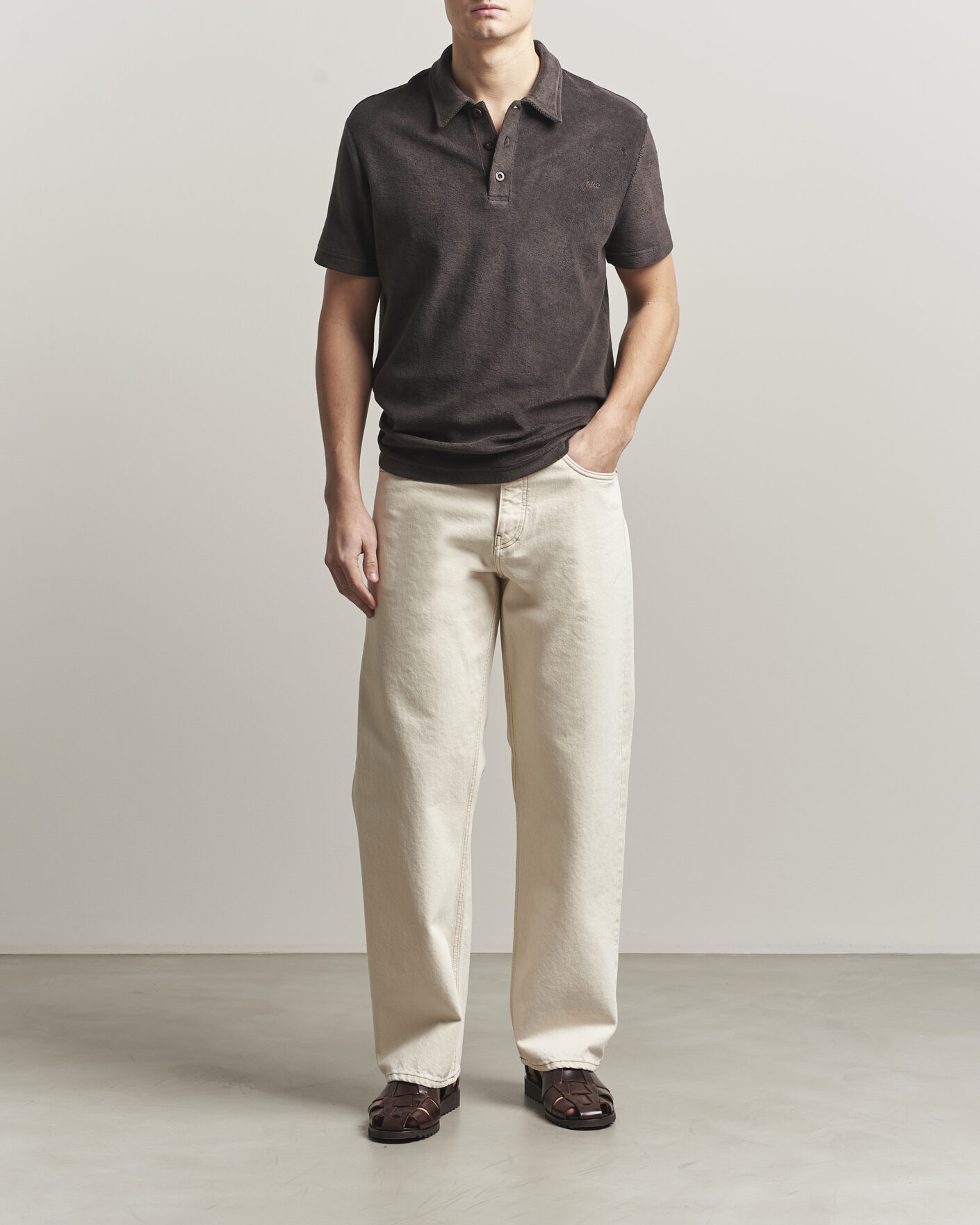 Herr | Pikéer | A.P.C. | Julian Cotton Knitted Polo Brown