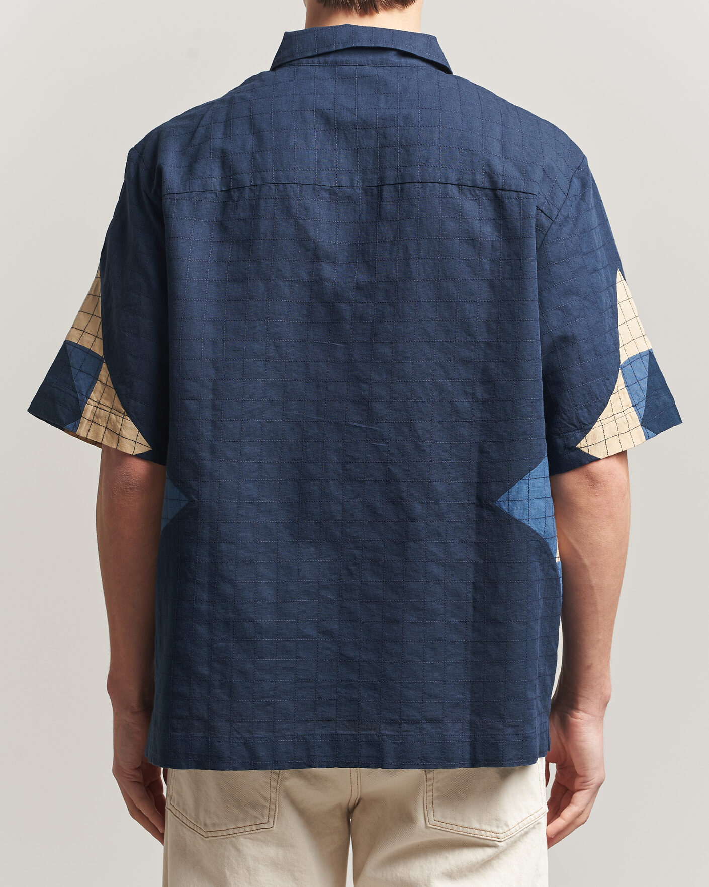 Herr | Skjortor | A.P.C. | Patchwork Short Sleeve Indigo
