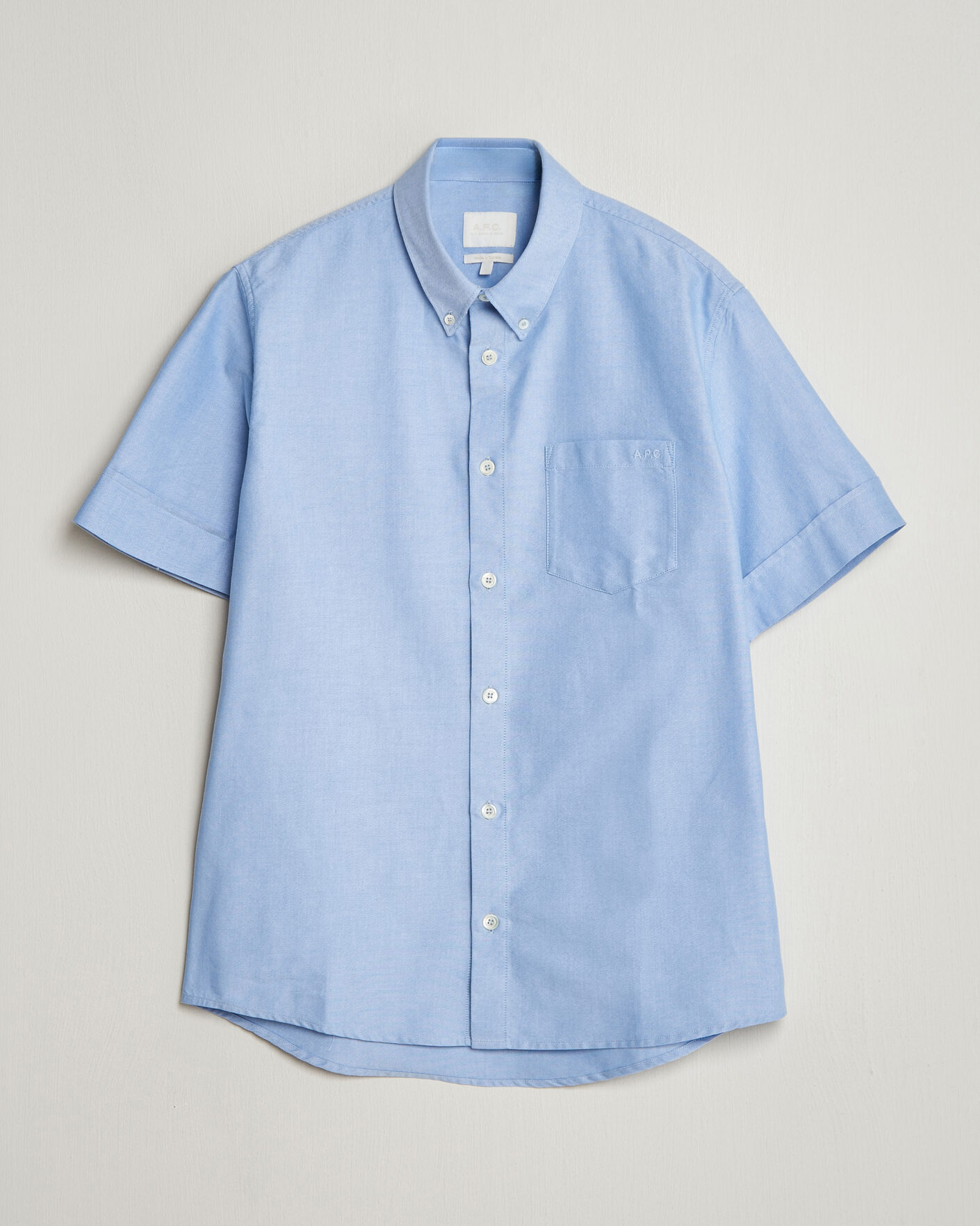 Herr | Skjortor | A.P.C. | Jack Short Sleeve Shirt Light Blue