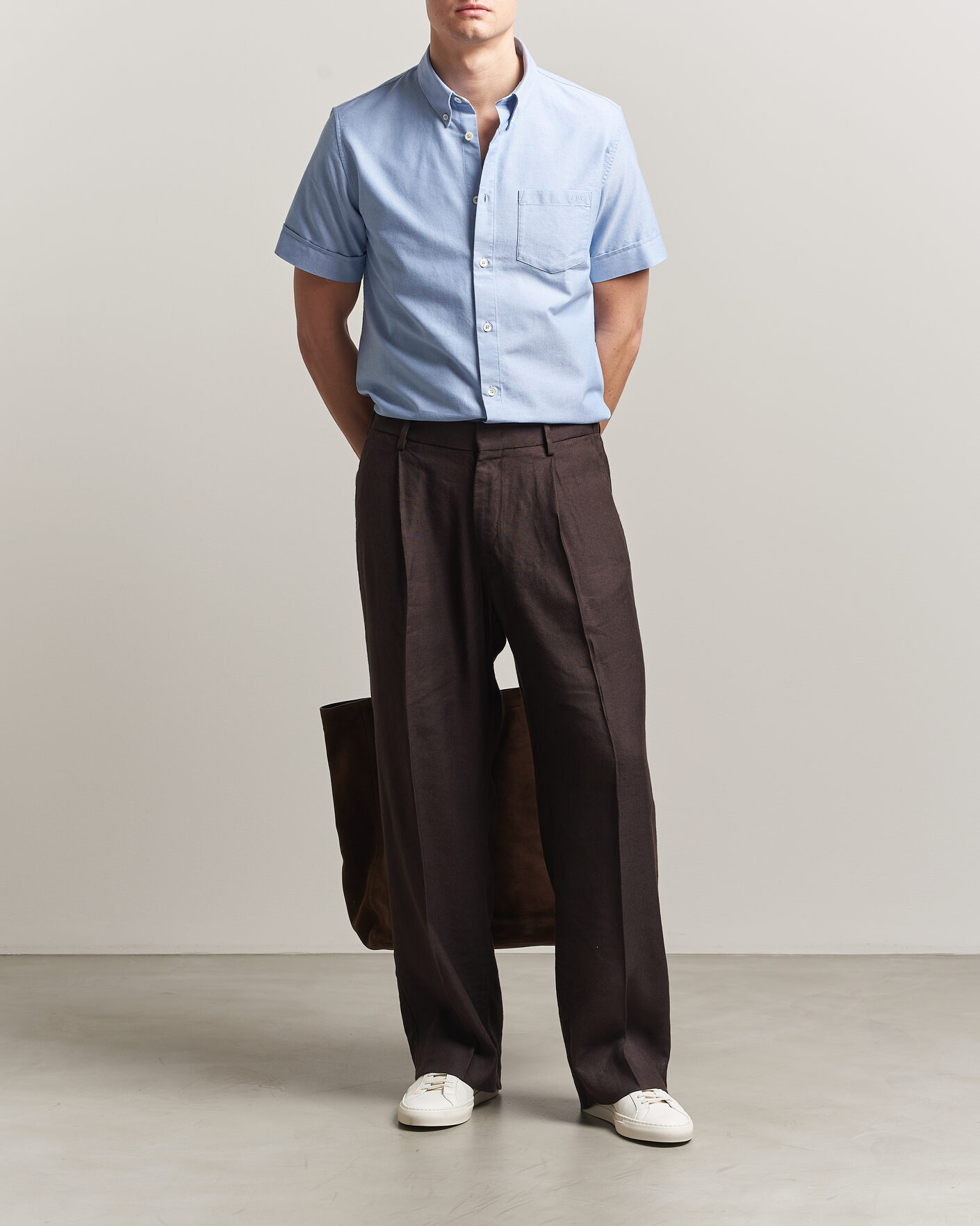 Herr | Skjortor | A.P.C. | Jack Short Sleeve Shirt Light Blue