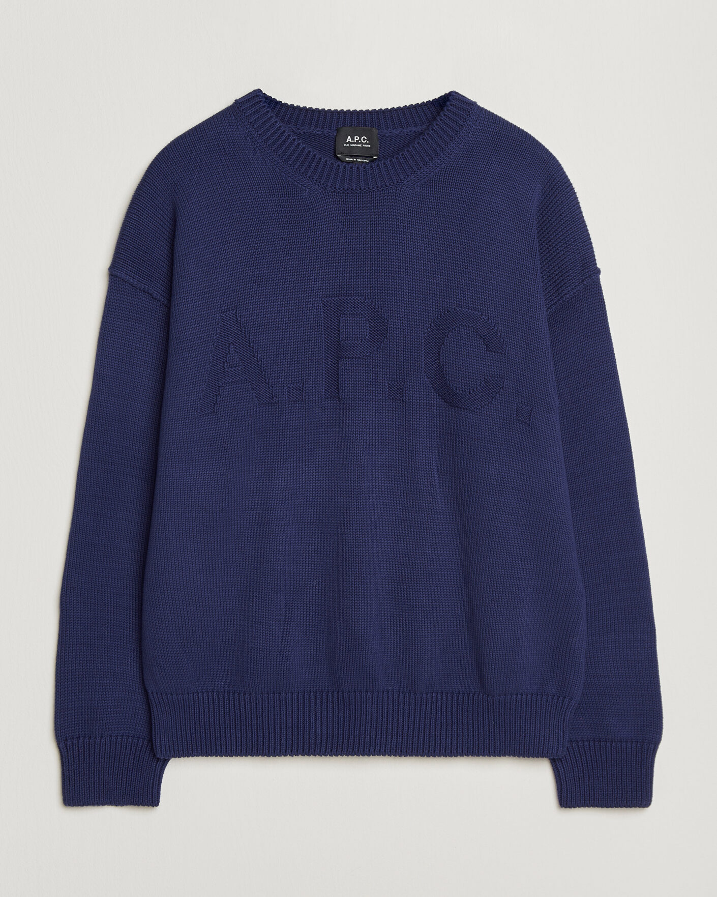 Herr | Tröjor | A.P.C. | Leo Cotton Knitted Sweater Dark Blue