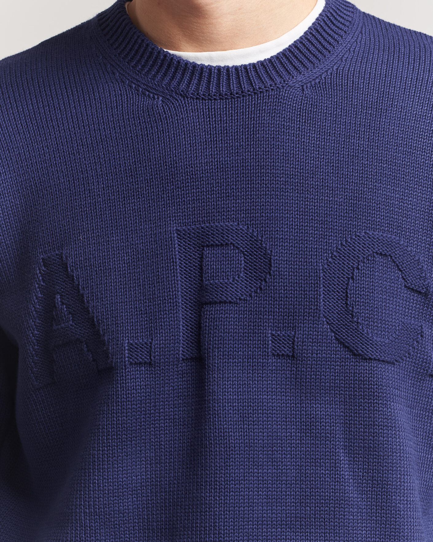 Herr | Tröjor | A.P.C. | Leo Cotton Knitted Sweater Dark Blue
