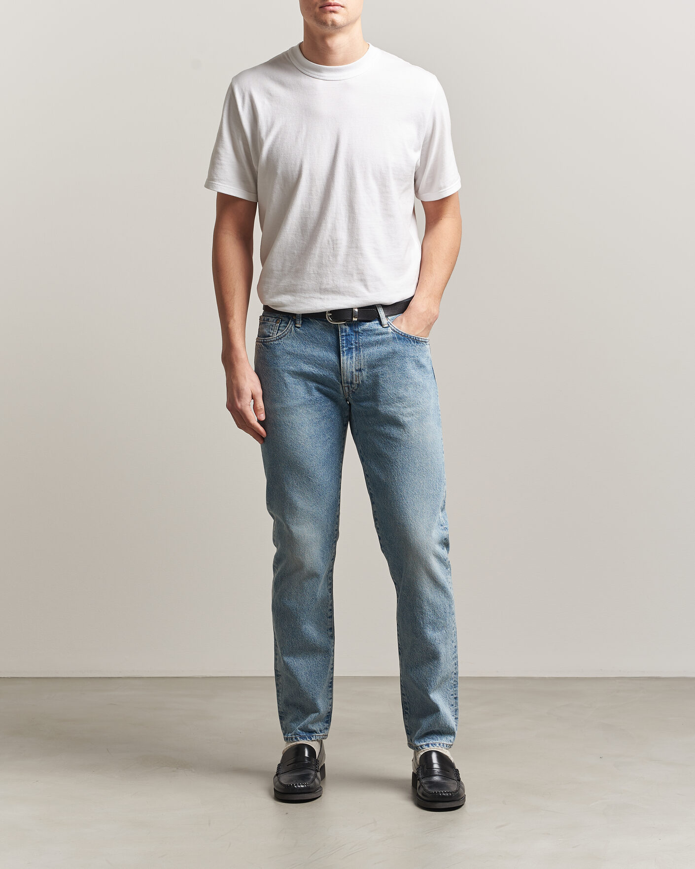 Herr | Byxor | EDWIN | Regular Tapered Jeans Used Light Blue