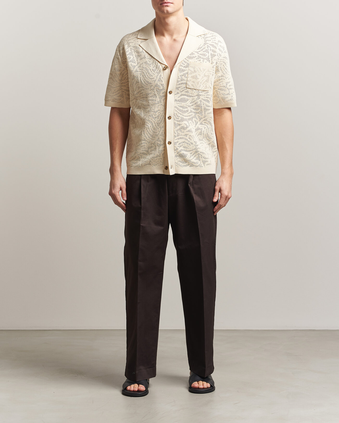 Herr | Skjortor | Drôle de Monsieur | Knitted Resort Shirt Off White