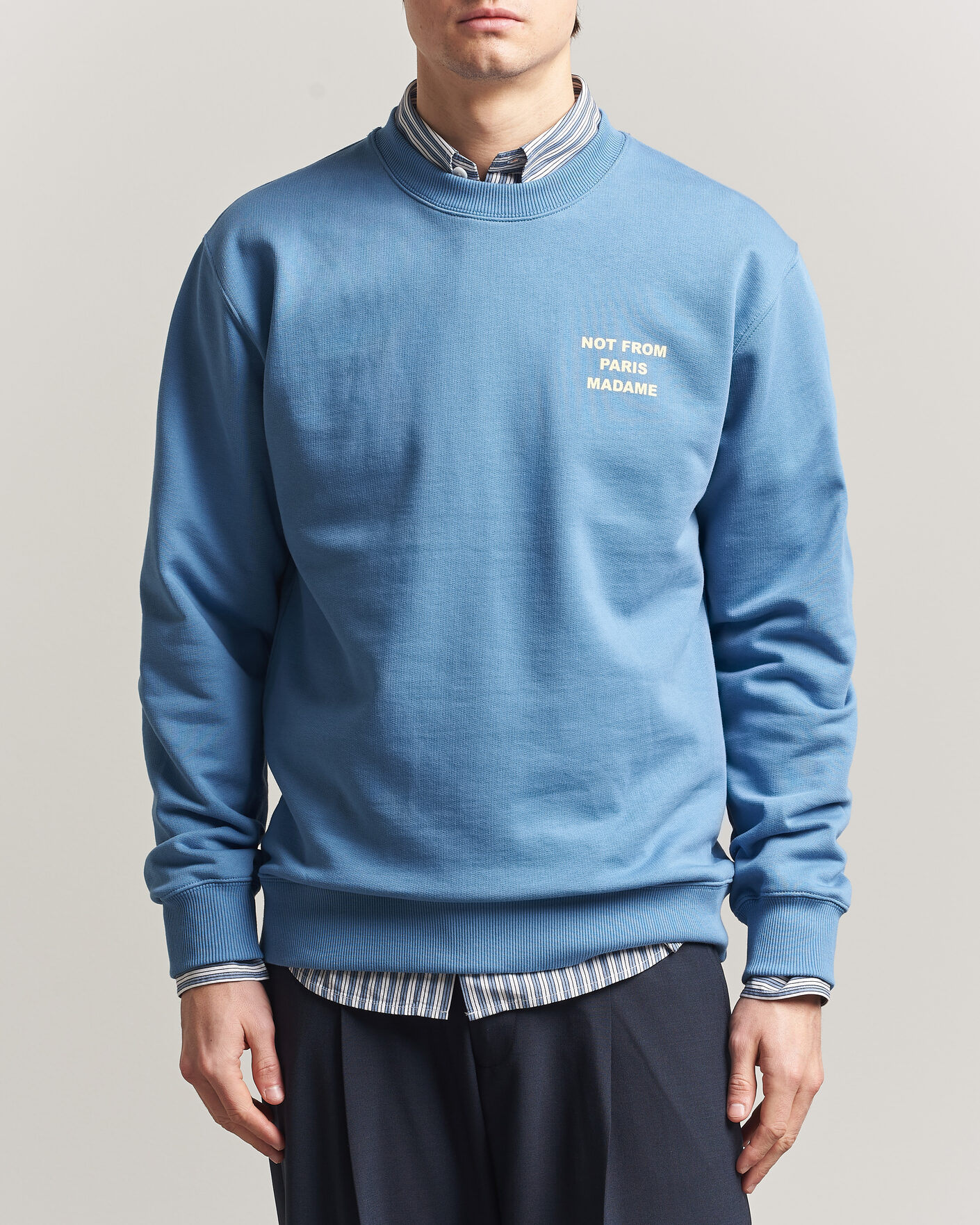 Herr | Tröjor | Drôle de Monsieur | Slogan Sweatshirt Atlantic Blue