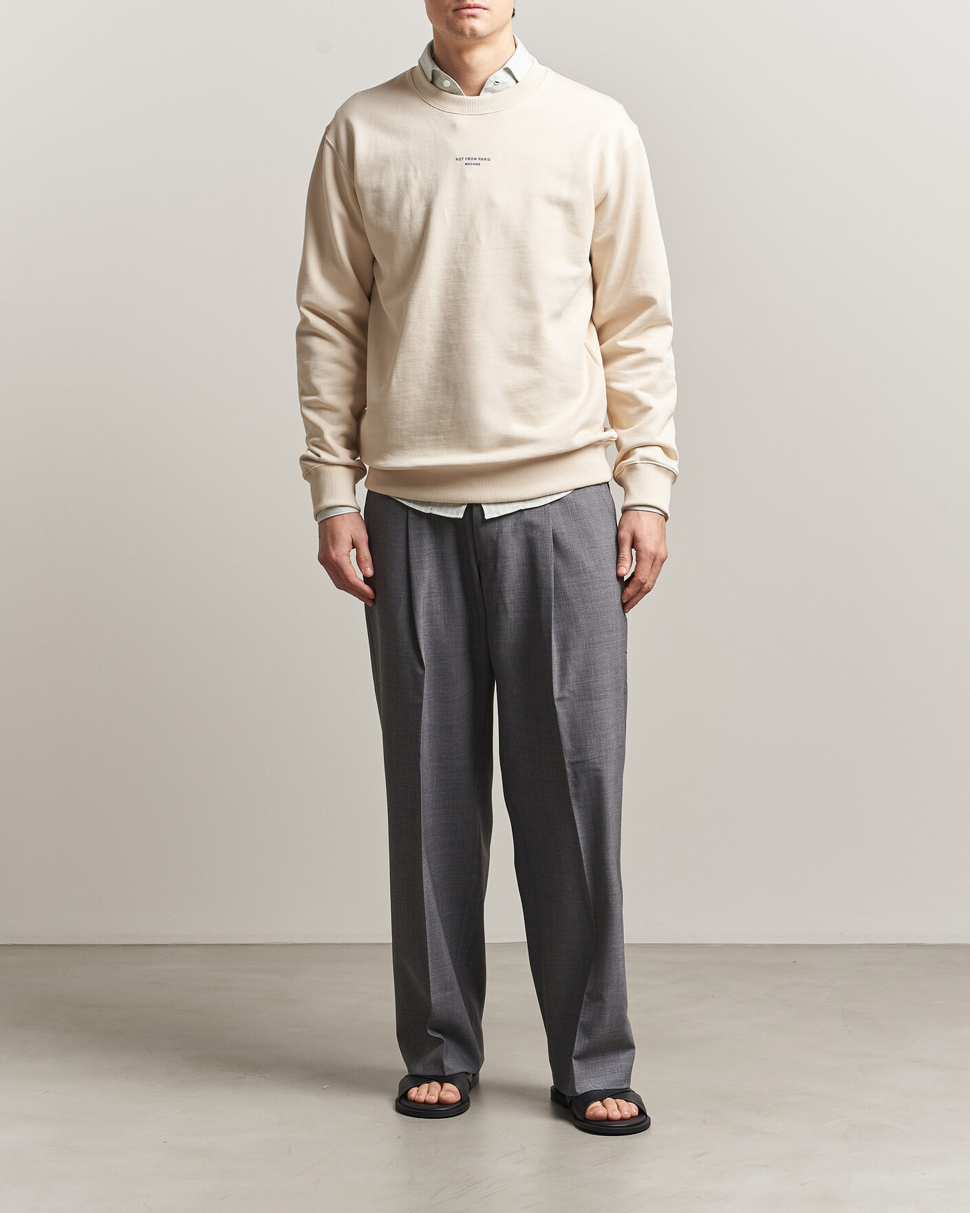 Herr | Tröjor | Drôle de Monsieur | Classic Slogan Sweatshirt Sand