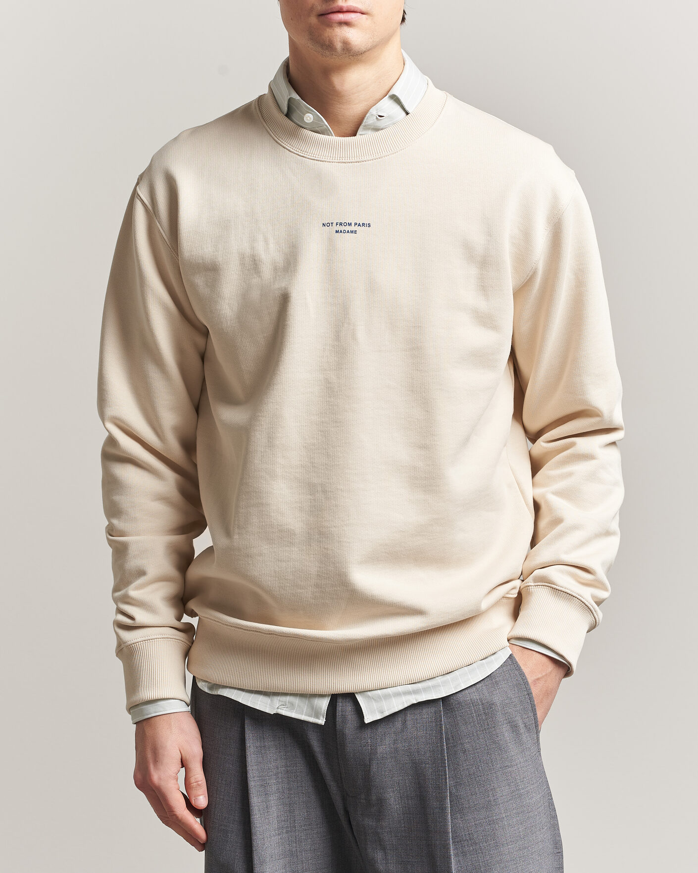 Herr | Tröjor | Drôle de Monsieur | Classic Slogan Sweatshirt Sand