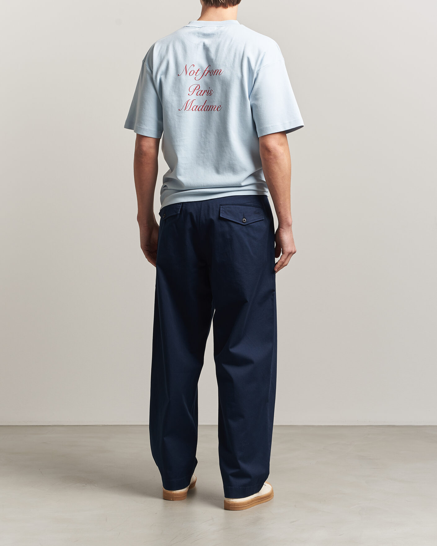 Herr | T-Shirts | Drôle de Monsieur | Slogan Cursive T-Shirt Light Blue