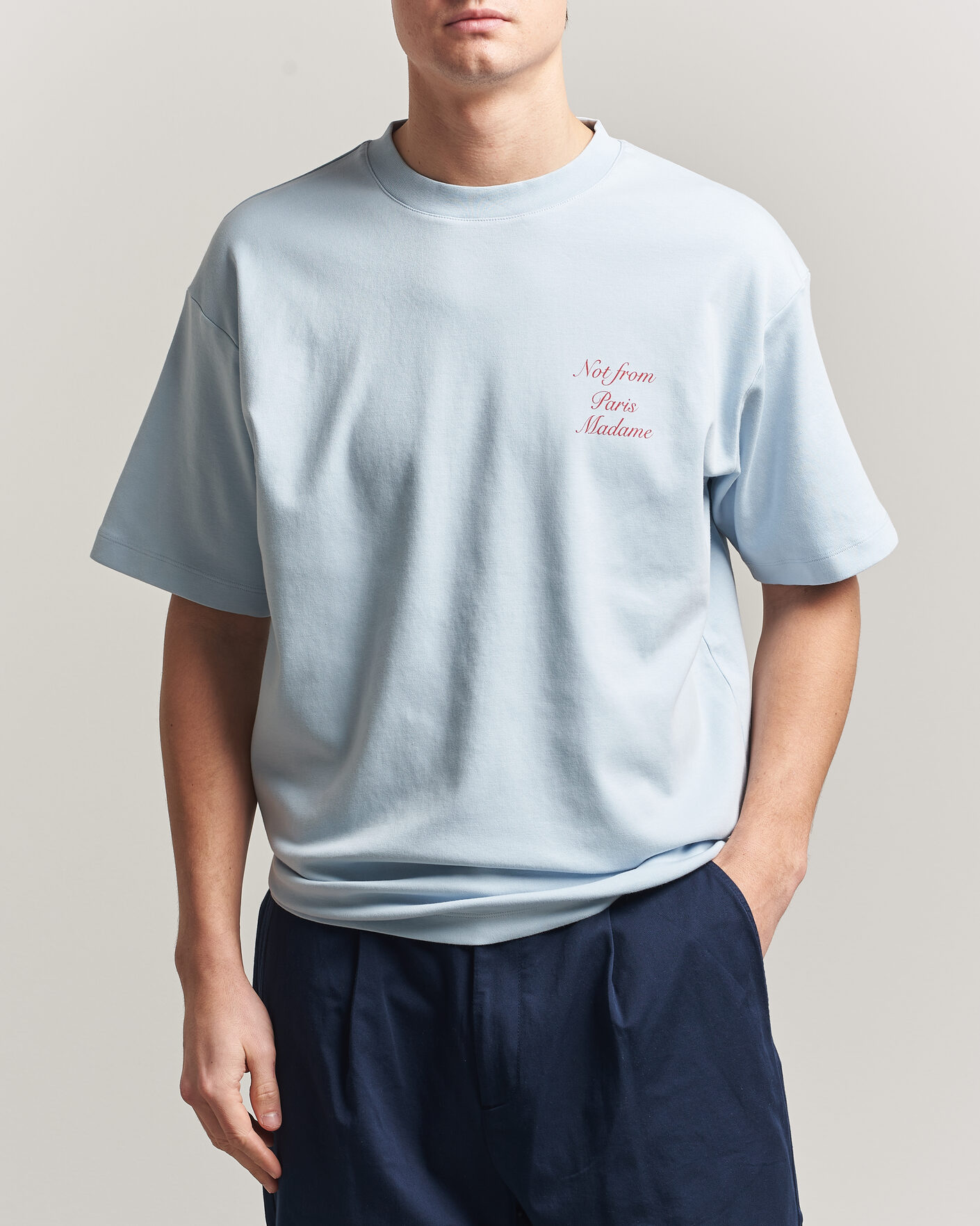 Herr | T-Shirts | Drôle de Monsieur | Slogan Cursive T-Shirt Light Blue