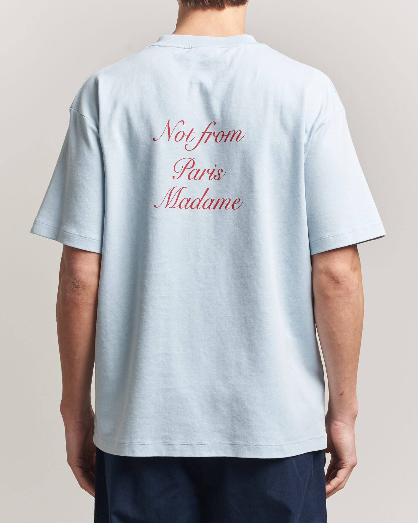 Herr | T-Shirts | Drôle de Monsieur | Slogan Cursive T-Shirt Light Blue