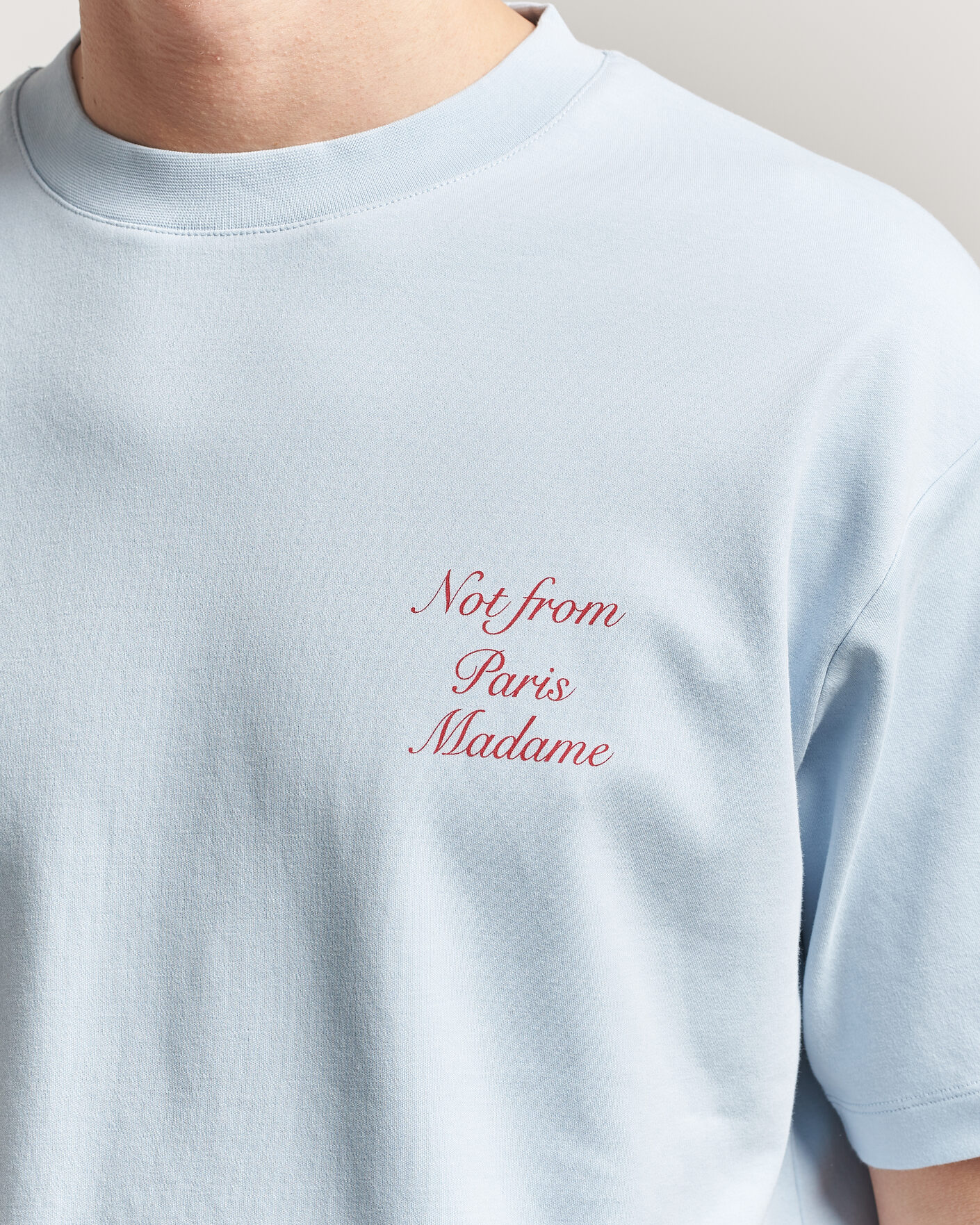 Herr | T-Shirts | Drôle de Monsieur | Slogan Cursive T-Shirt Light Blue