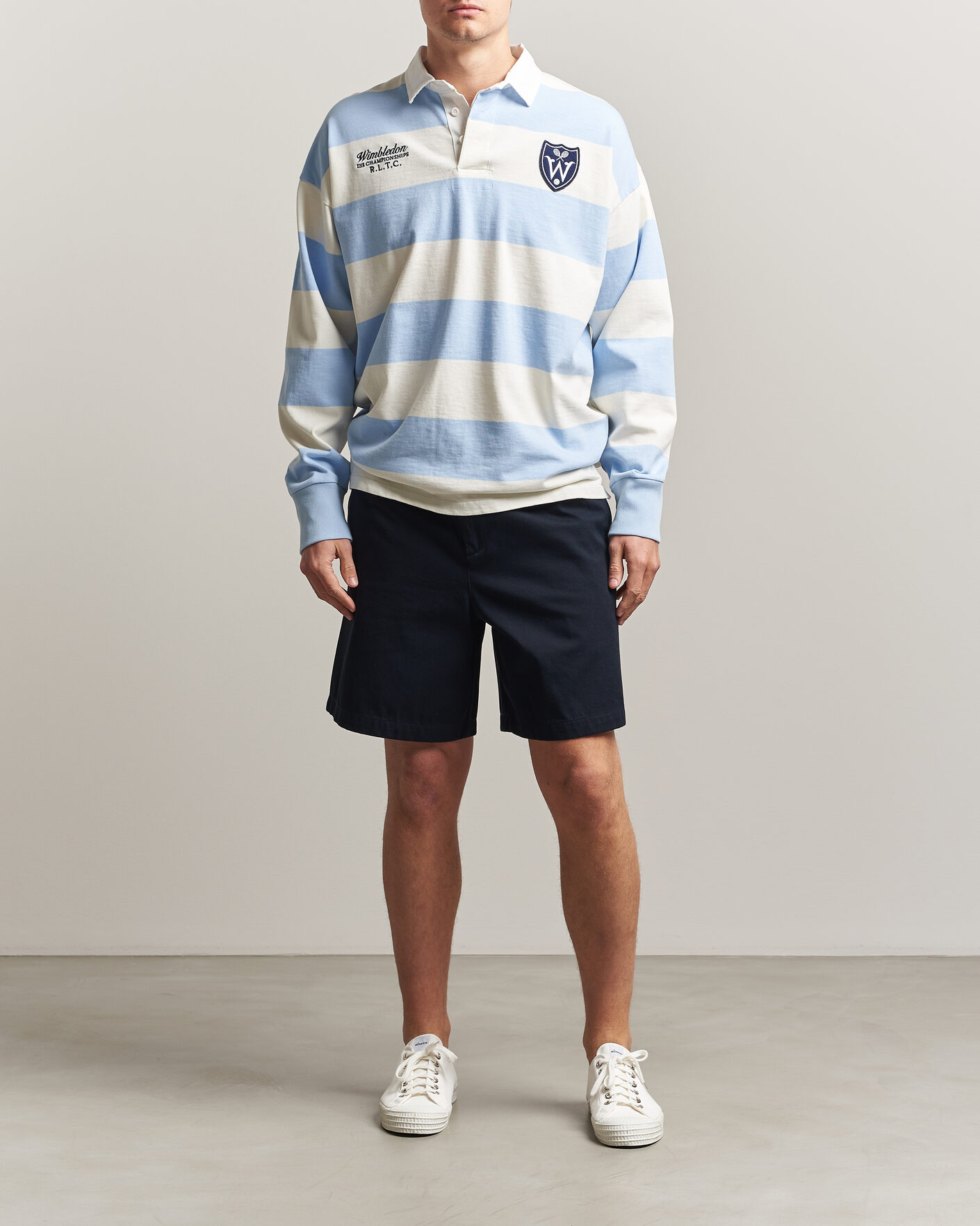 Herr | Tröjor | Polo Ralph Lauren | Striped Rugby Pullover Office Blue/Deckwash White