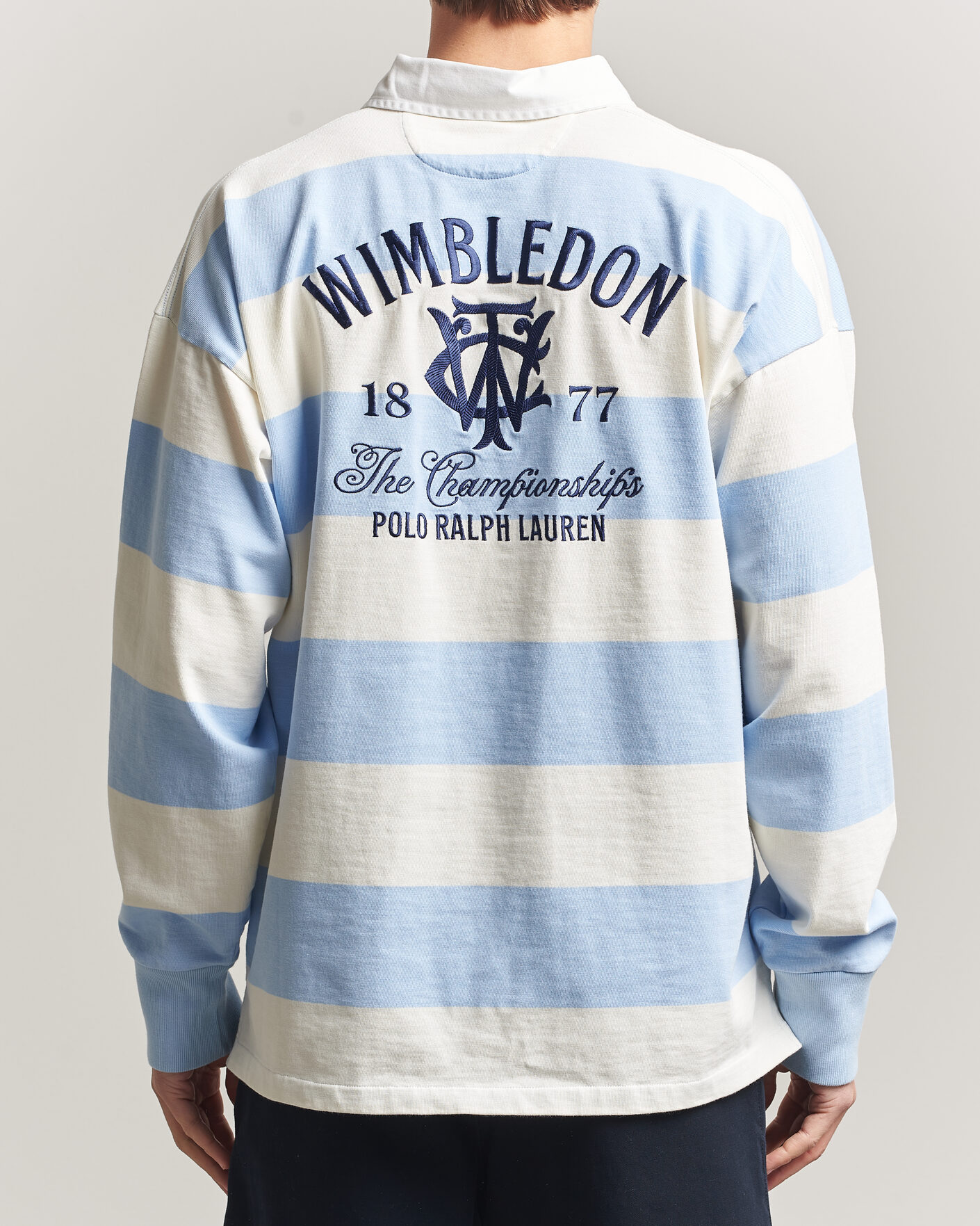 Herr | Tröjor | Polo Ralph Lauren | Striped Rugby Pullover Office Blue/Deckwash White
