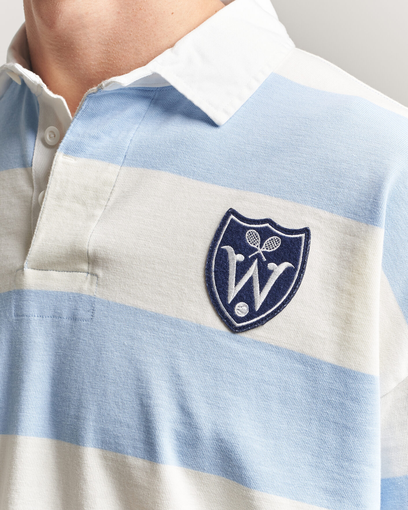 Herr | Tröjor | Polo Ralph Lauren | Striped Rugby Pullover Office Blue/Deckwash White