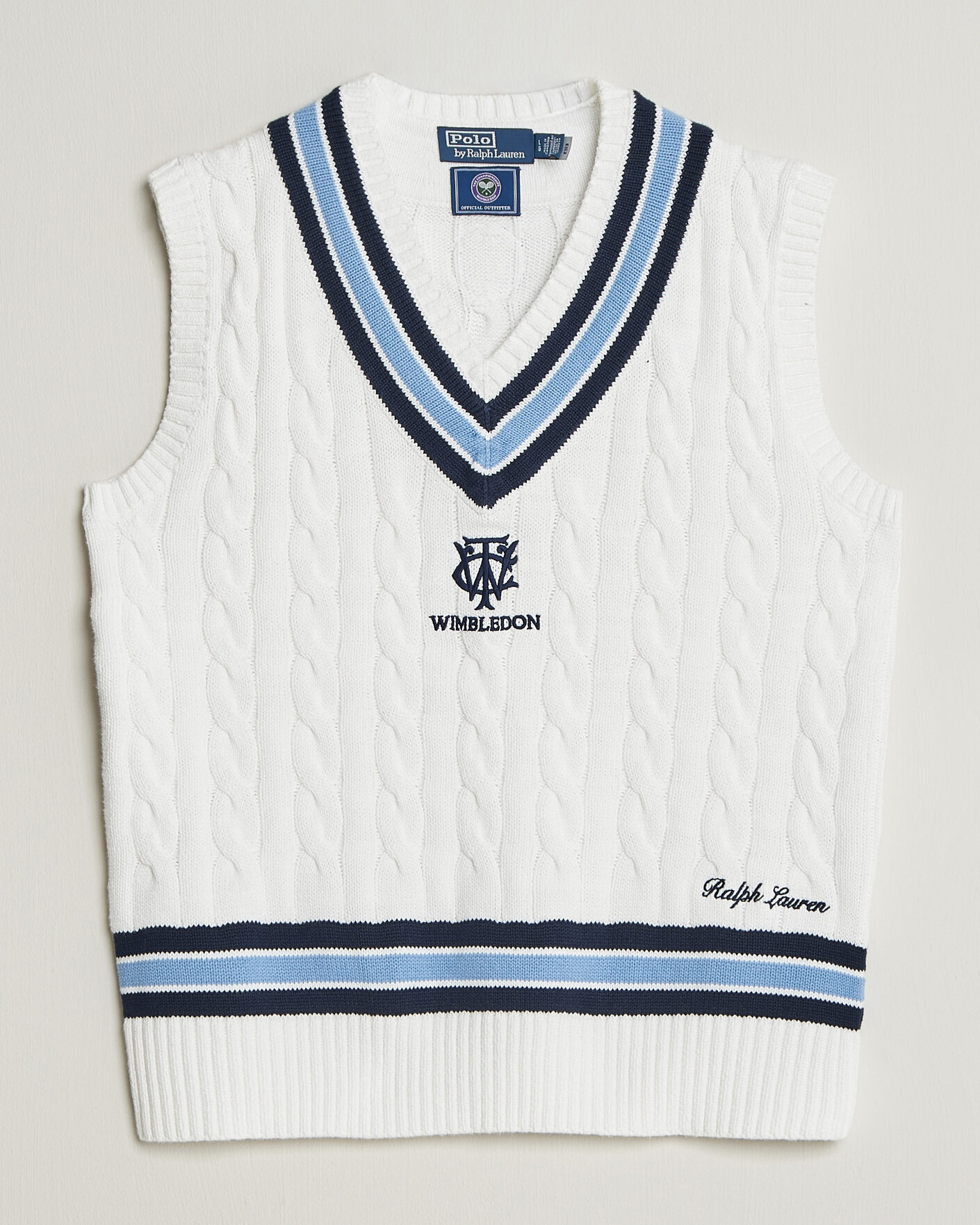 Herr | Tröjor | Polo Ralph Lauren | Cotton Cable Vest Cream Combo