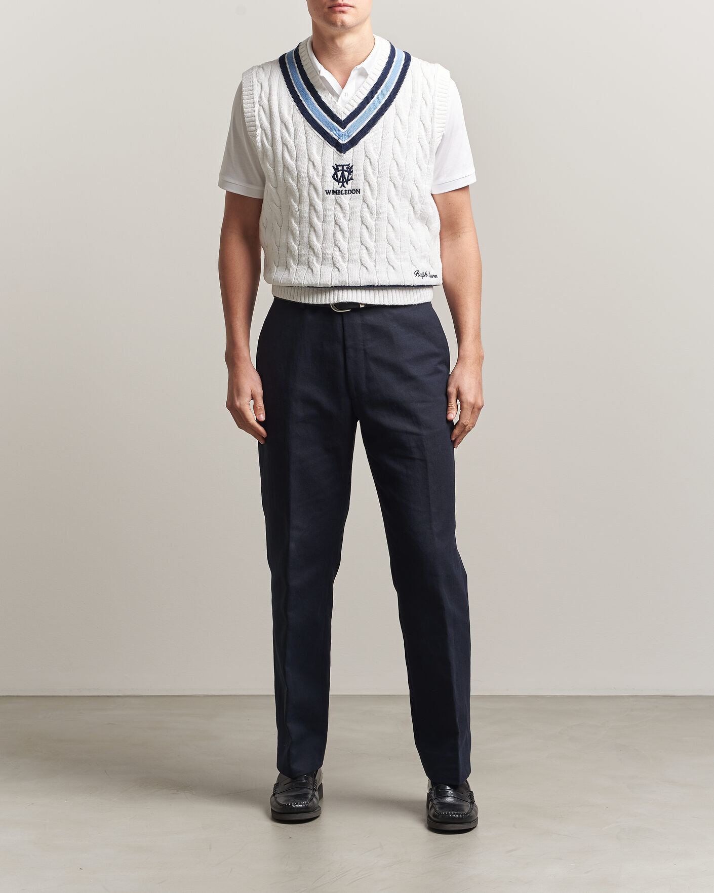 Herr | Tröjor | Polo Ralph Lauren | Cotton Cable Vest Cream Combo