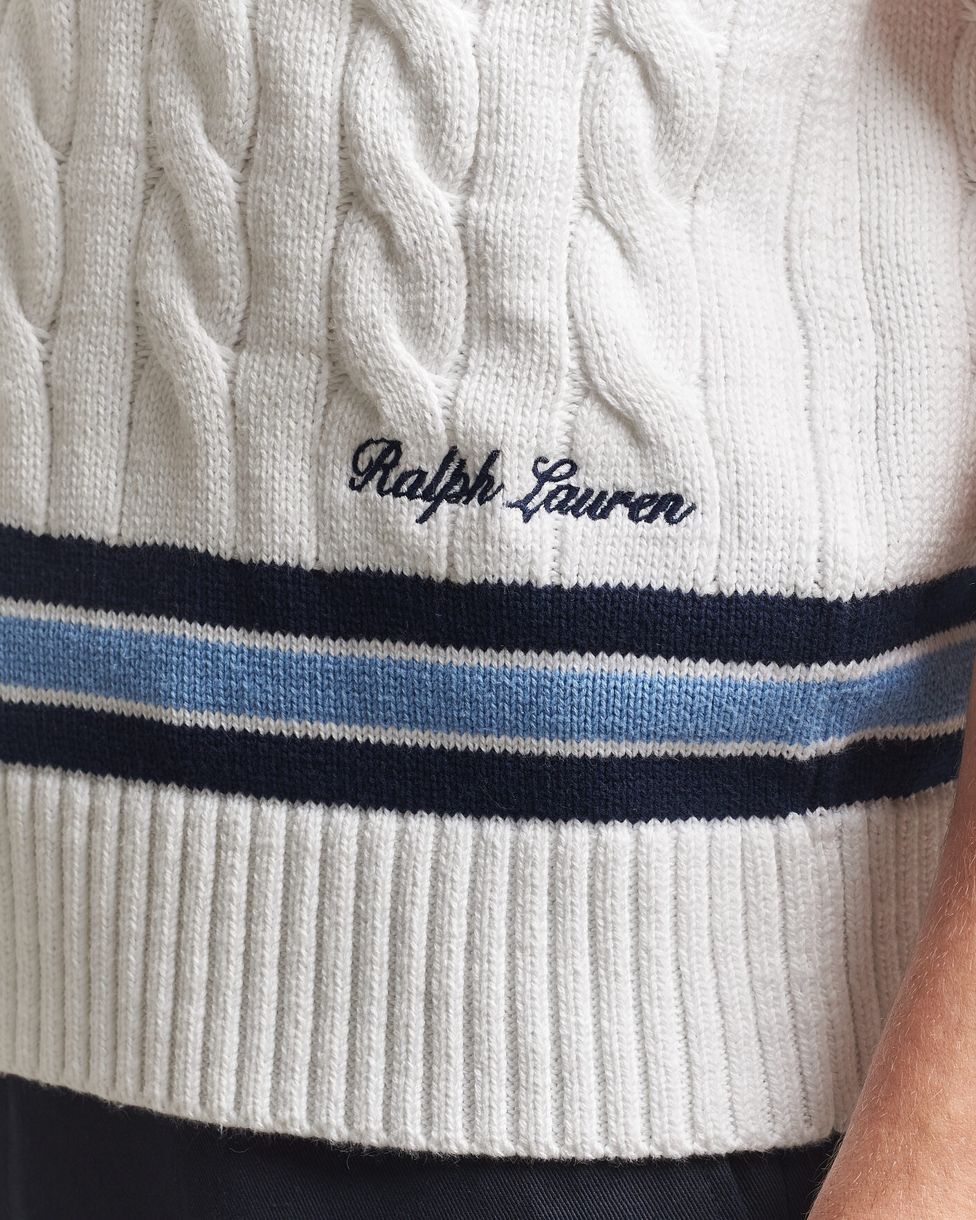 Herr | Tröjor | Polo Ralph Lauren | Cotton Cable Vest Cream Combo