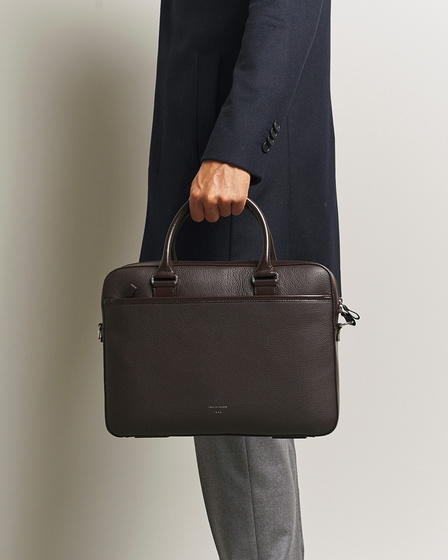 Herr | Väskor | Tiger of Sweden | Bosun Grained Leather Briefcase Dark Brown