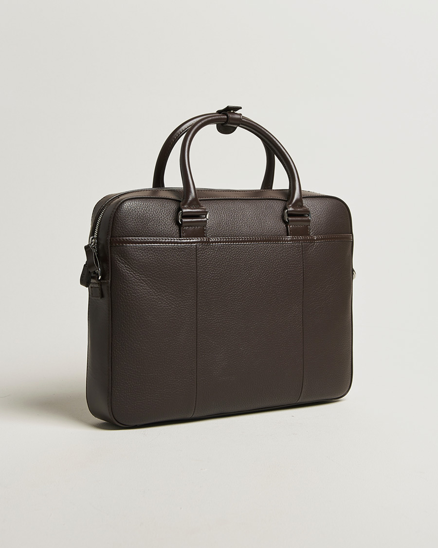 Herr | Väskor | Tiger of Sweden | Bosun Grained Leather Briefcase Dark Brown
