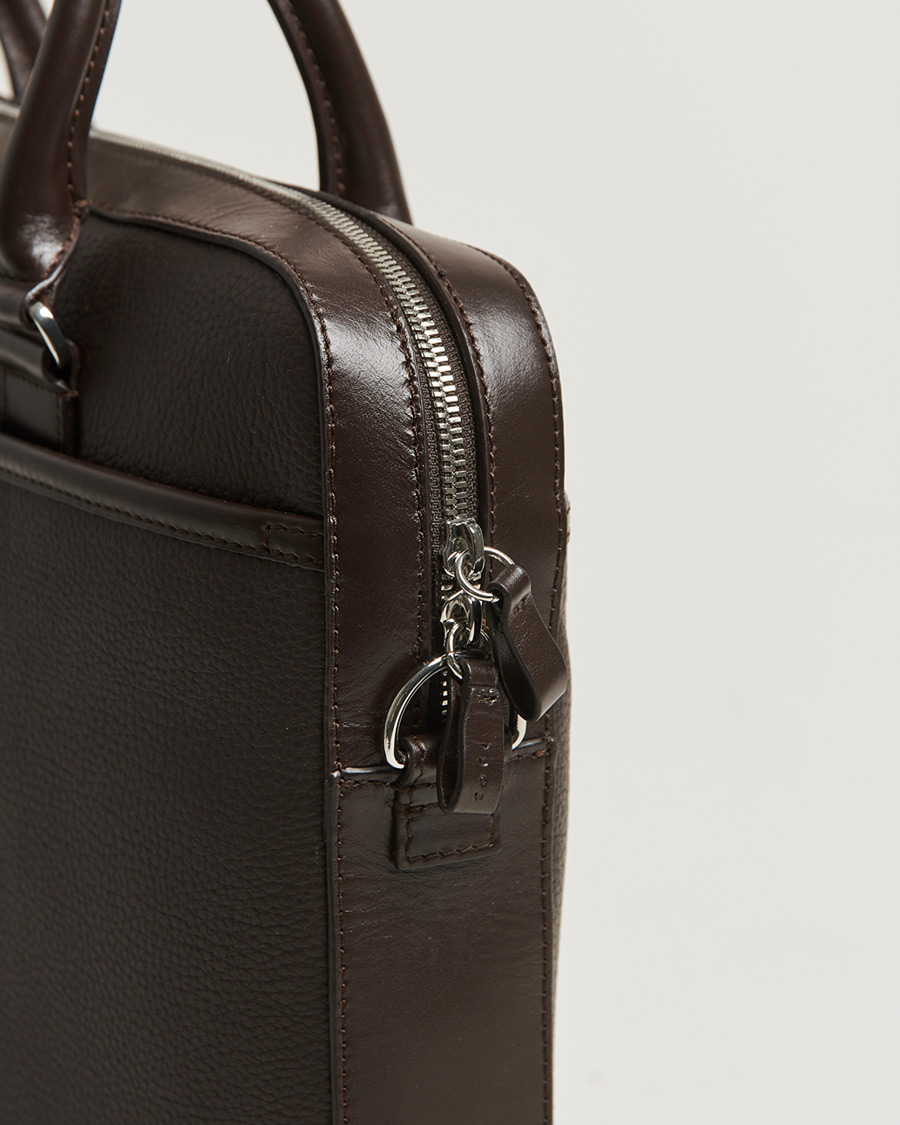 Herr | Väskor | Tiger of Sweden | Bosun Grained Leather Briefcase Dark Brown