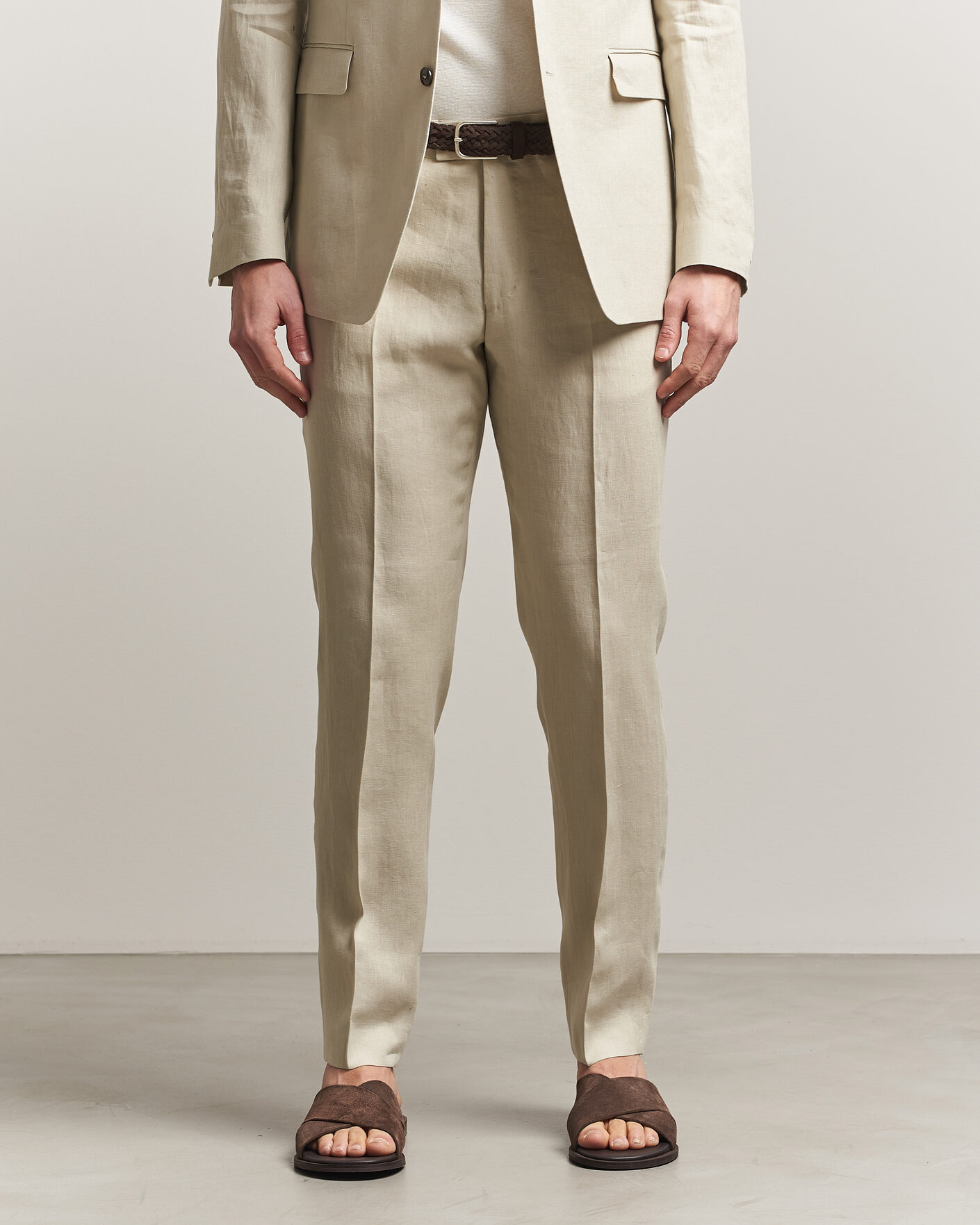 Herr | Byxor | Tiger of Sweden | Tenuta Linen Suit Trousers Cream Sand