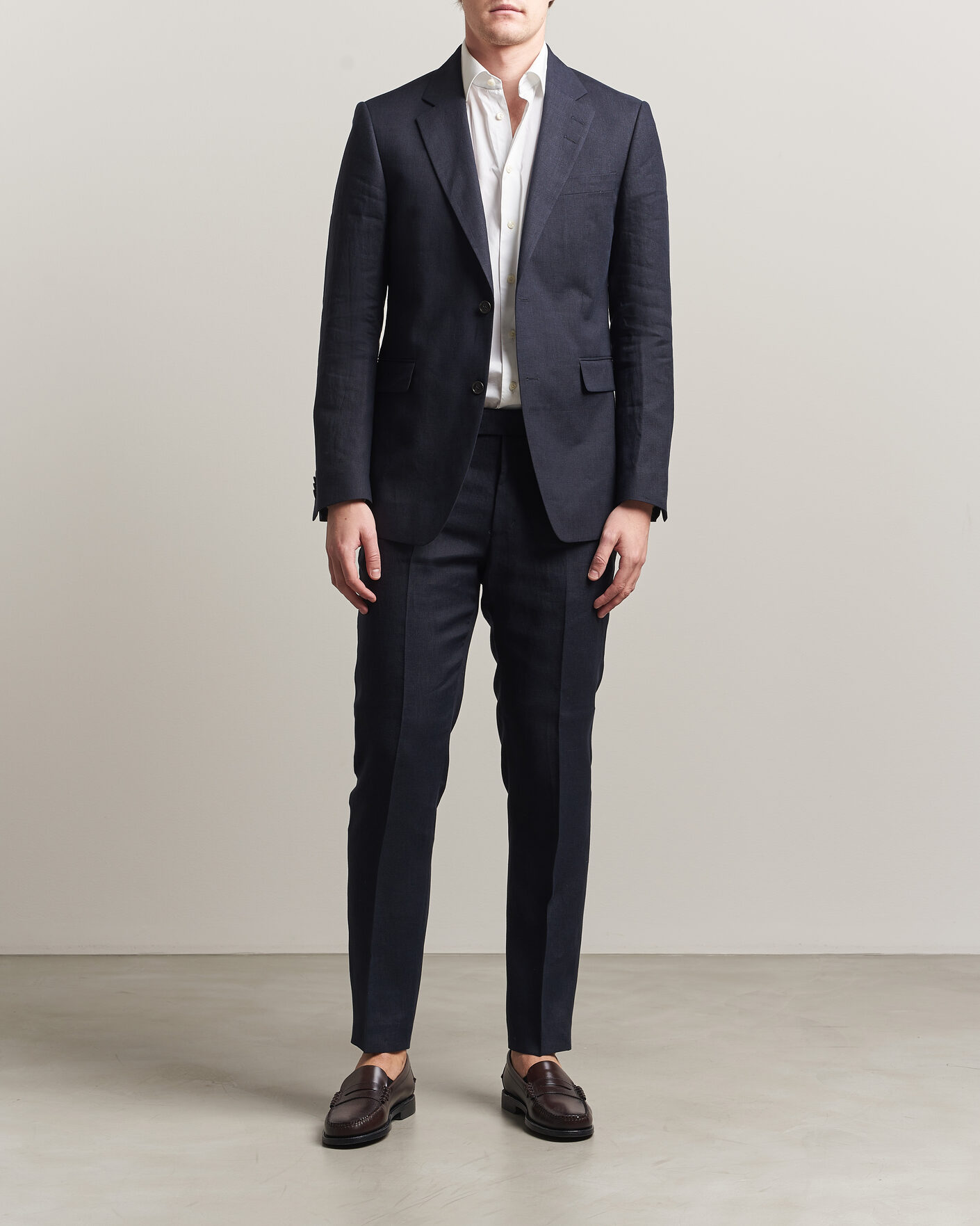 Herr | Byxor | Tiger of Sweden | Tenuta Linen Suit Trousers Midnight Blue