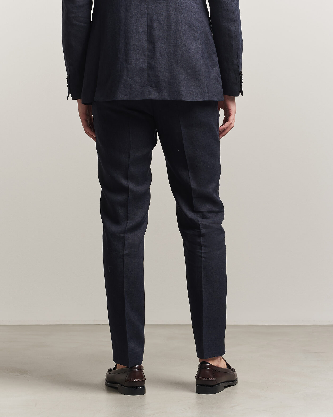 Herr | Byxor | Tiger of Sweden | Tenuta Linen Suit Trousers Midnight Blue