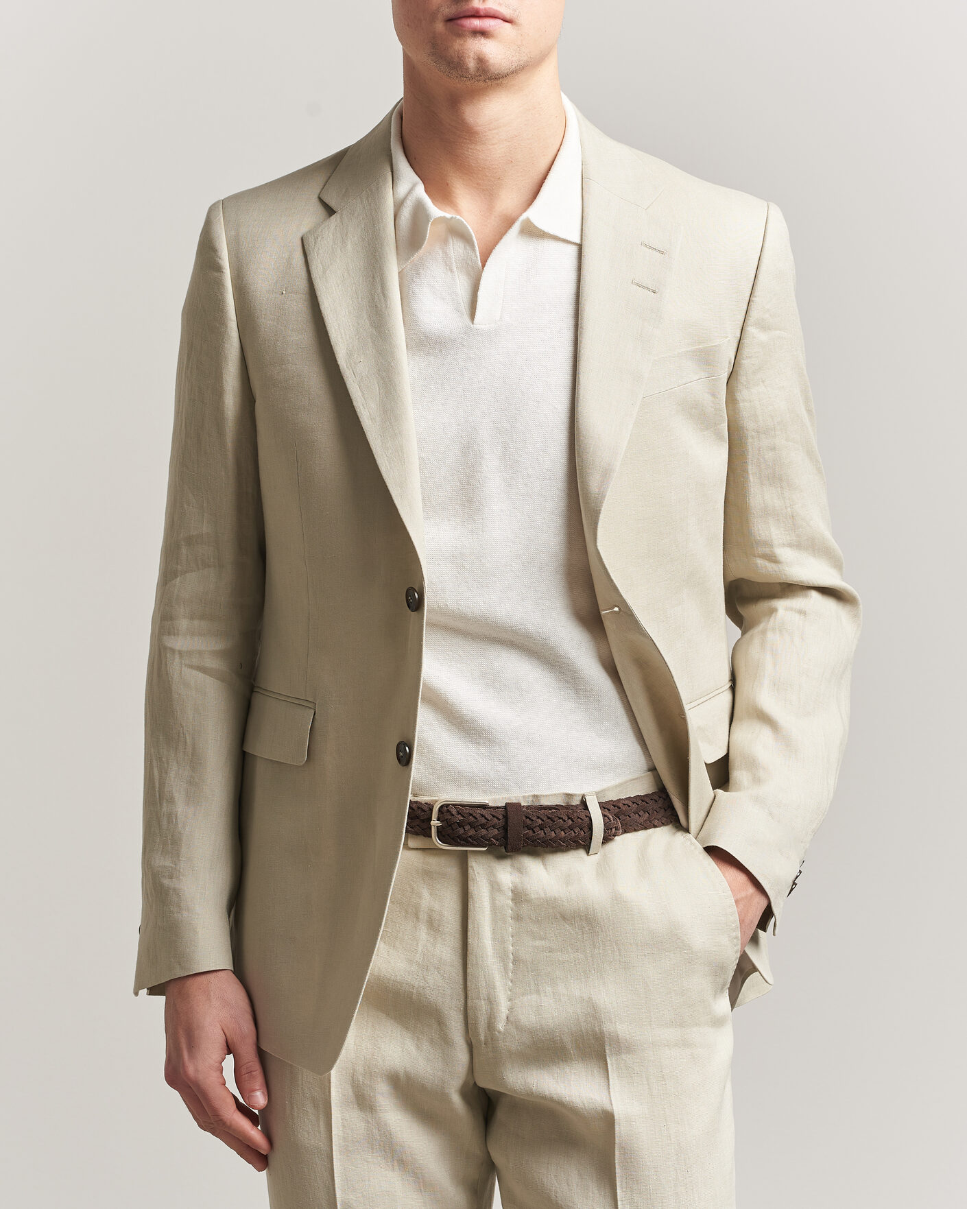 Herr | Kavajer | Tiger of Sweden | Justin Linen Suit Blazer Cream Sand