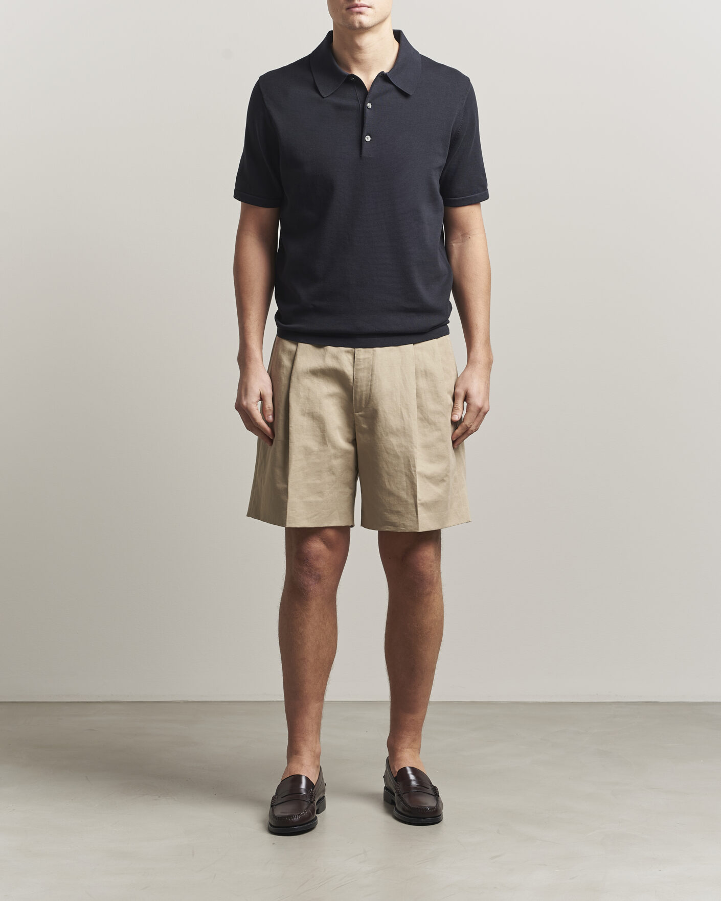 Herr | Pikéer | Tiger of Sweden | Erros Cotton Knitted Polo Light Ink