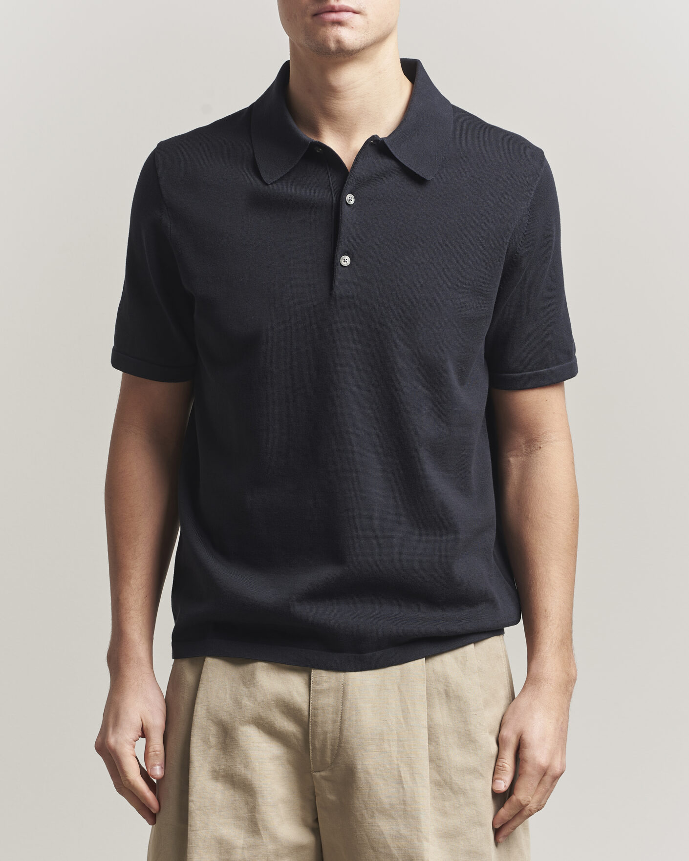Herr | Pikéer | Tiger of Sweden | Erros Cotton Knitted Polo Light Ink
