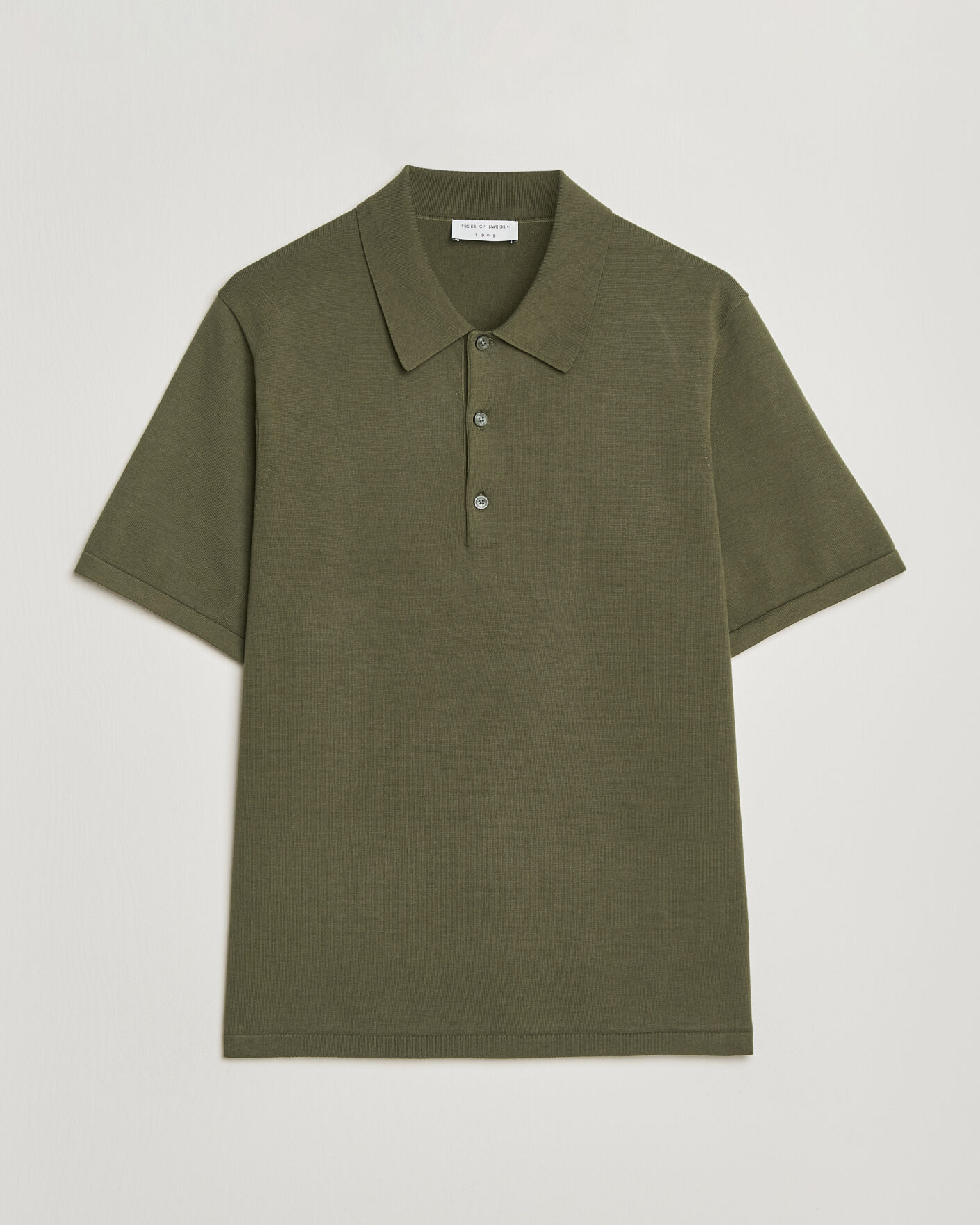 Herr | Pikéer | Tiger of Sweden | Erros Cotton Knitted Polo Kalamata Green