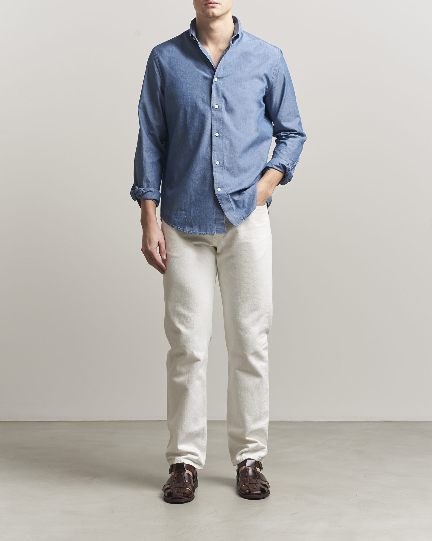 Herr | Skjortor | Tiger of Sweden | Bjorn Denim Shirt Bering Sea