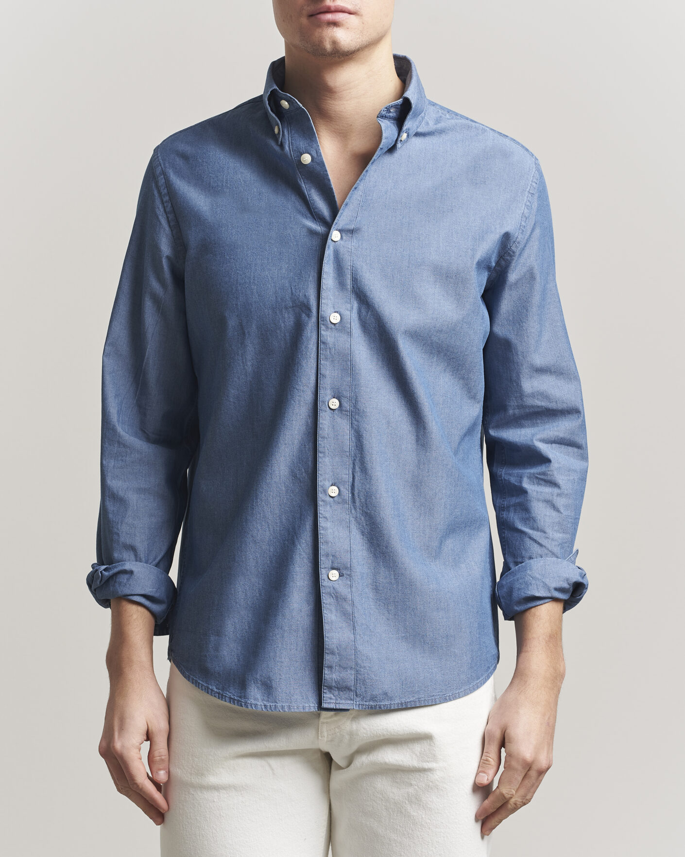 Herr | Skjortor | Tiger of Sweden | Bjorn Denim Shirt Bering Sea