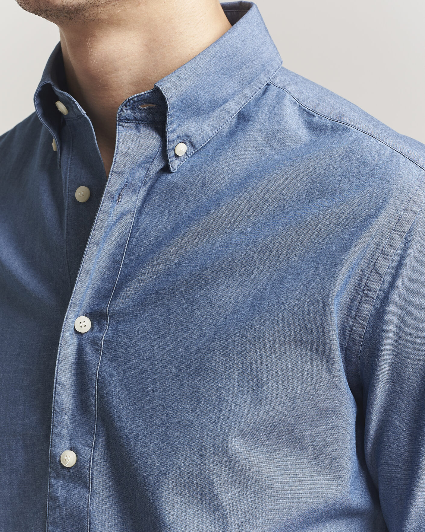 Herr | Skjortor | Tiger of Sweden | Bjorn Denim Shirt Bering Sea