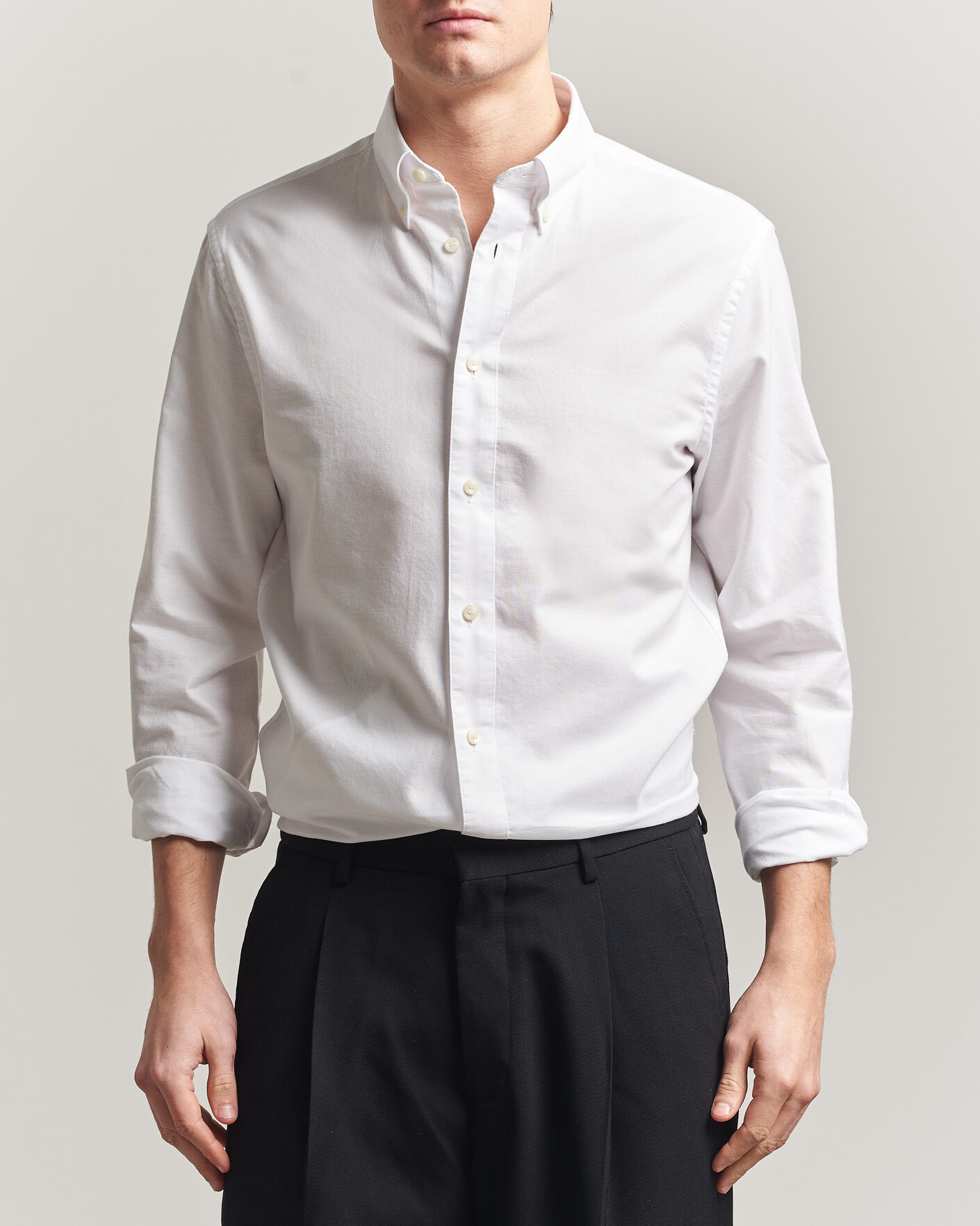 Herr | Skjortor | Tiger of Sweden | Bjorn Oxford Shirt Pure White