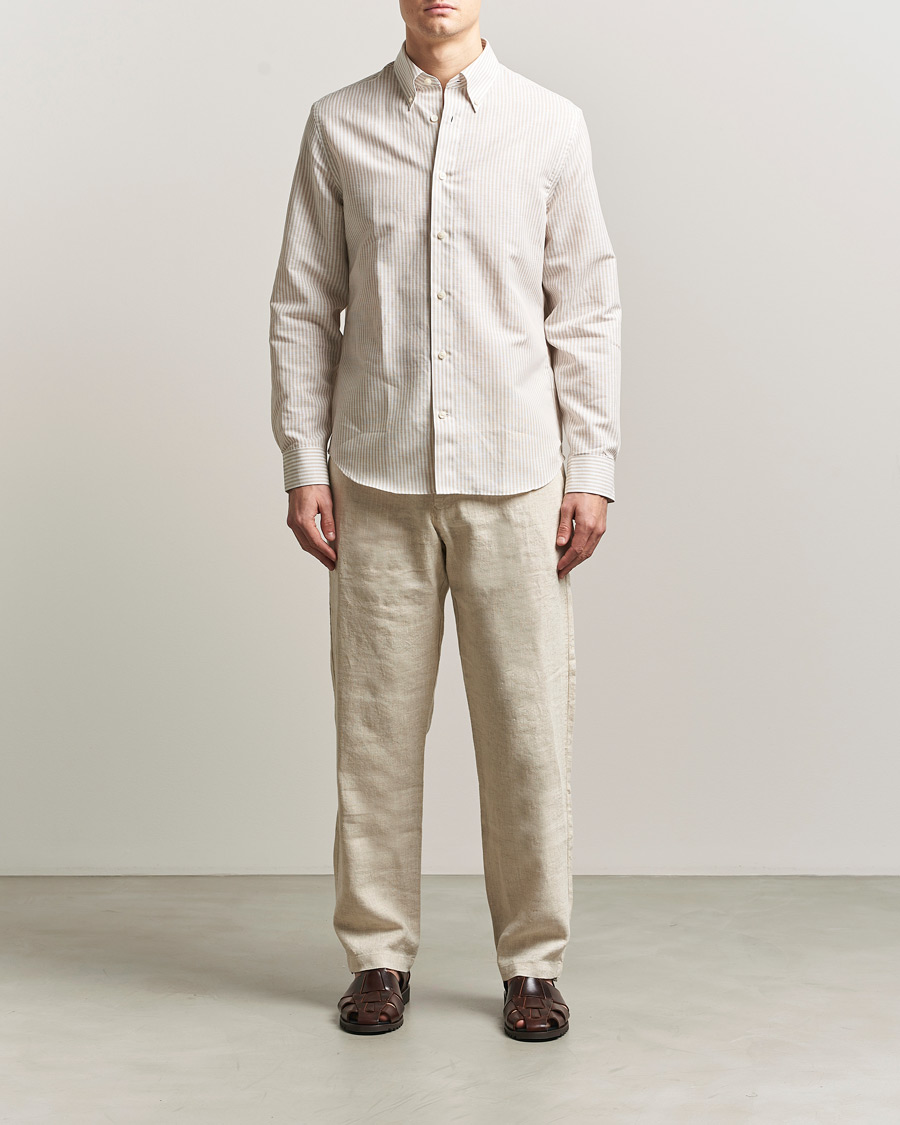 Herr | Skjortor | Tiger of Sweden | Bjorn Cotton/Linen Striped Shirt Tehina