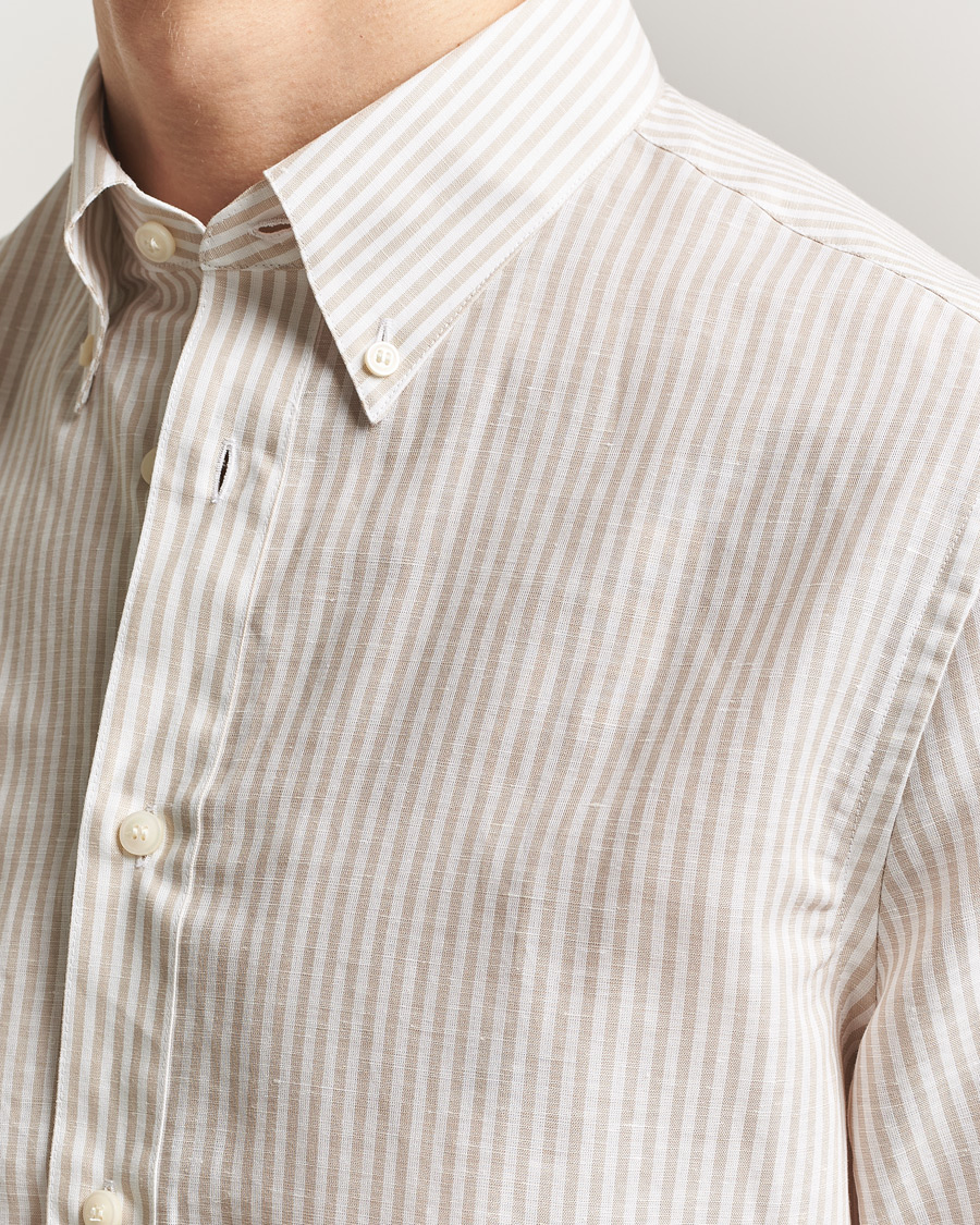 Herr | Skjortor | Tiger of Sweden | Bjorn Cotton/Linen Striped Shirt Tehina
