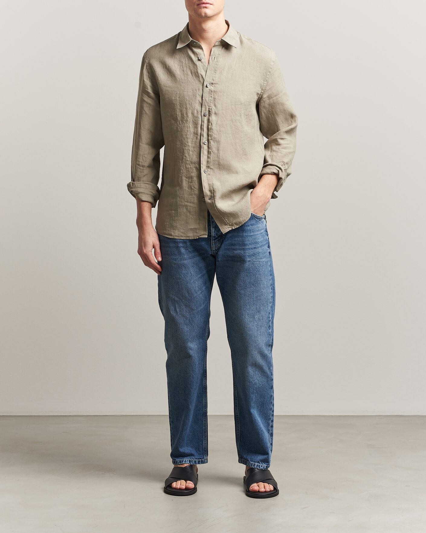 Herr | Skjortor | Tiger of Sweden | Spenser Linen Shirt Mole