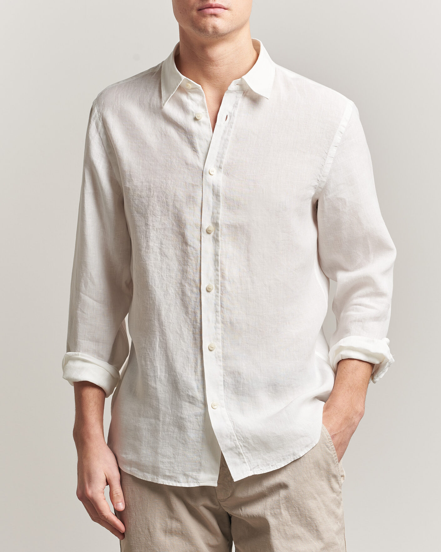 Herr | Skjortor | Tiger of Sweden | Spenser Linen Shirt Off White