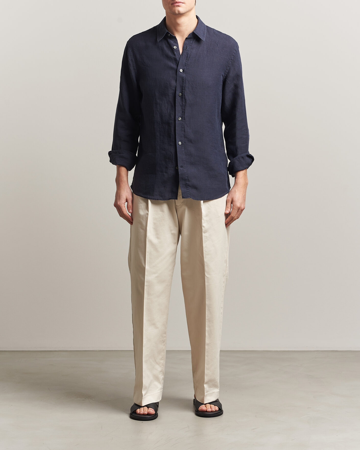 Herr | Skjortor | Tiger of Sweden | Spenser Linen Shirt Midnight Blue