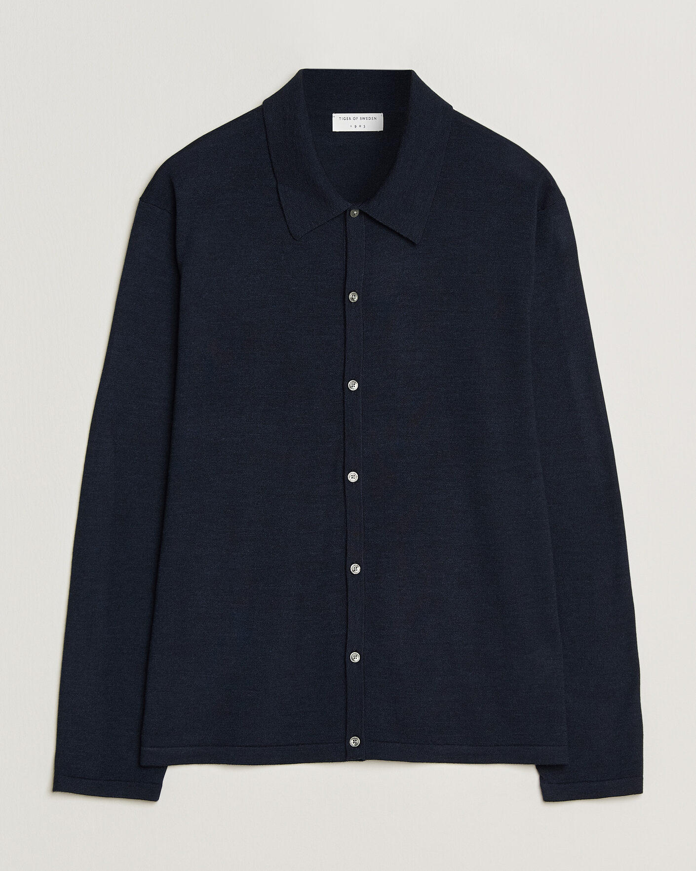 Herr | Tröjor | Tiger of Sweden | Verklin Merino Knitted Cardigan Light Ink