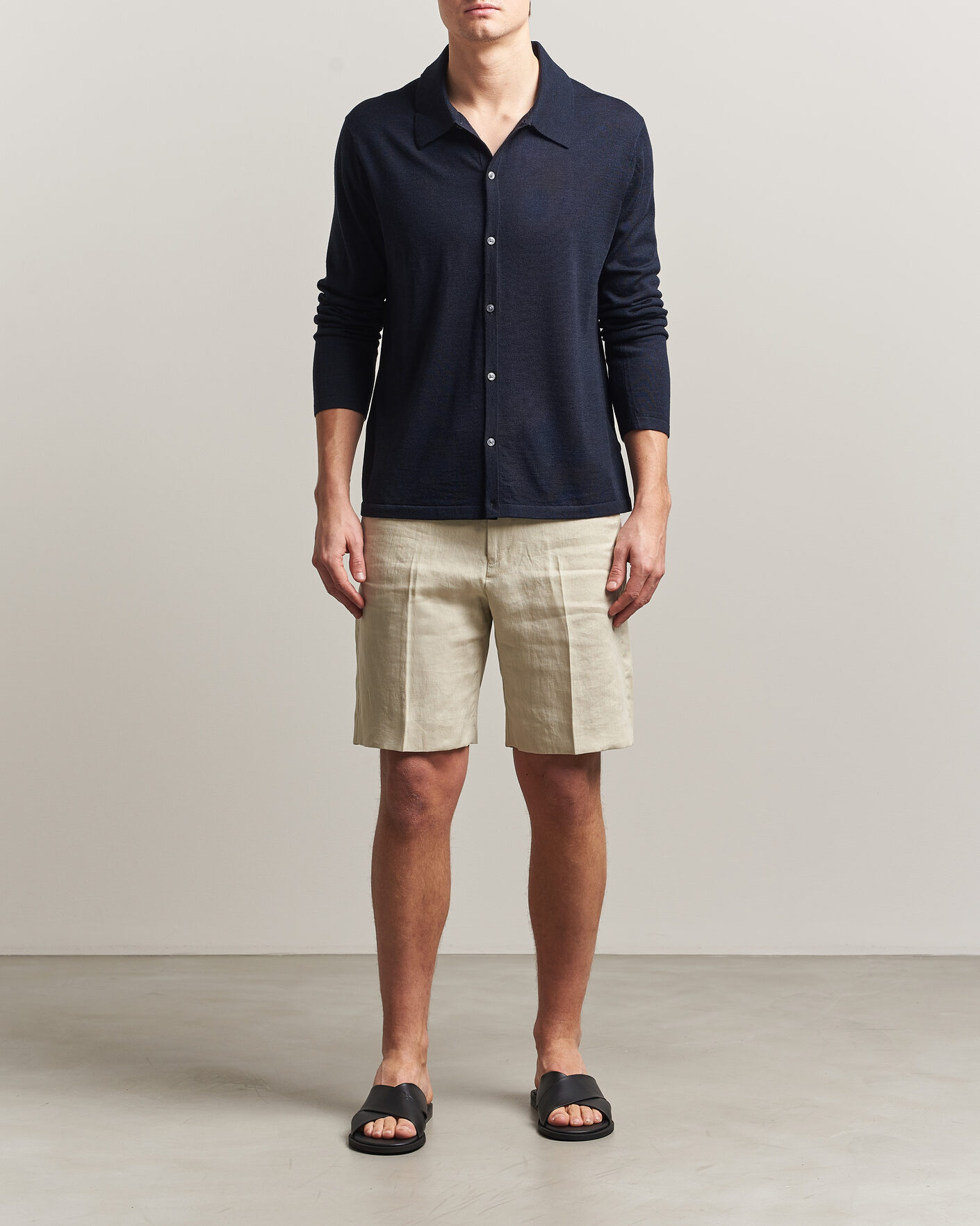 Herr | Tröjor | Tiger of Sweden | Verklin Merino Knitted Cardigan Light Ink