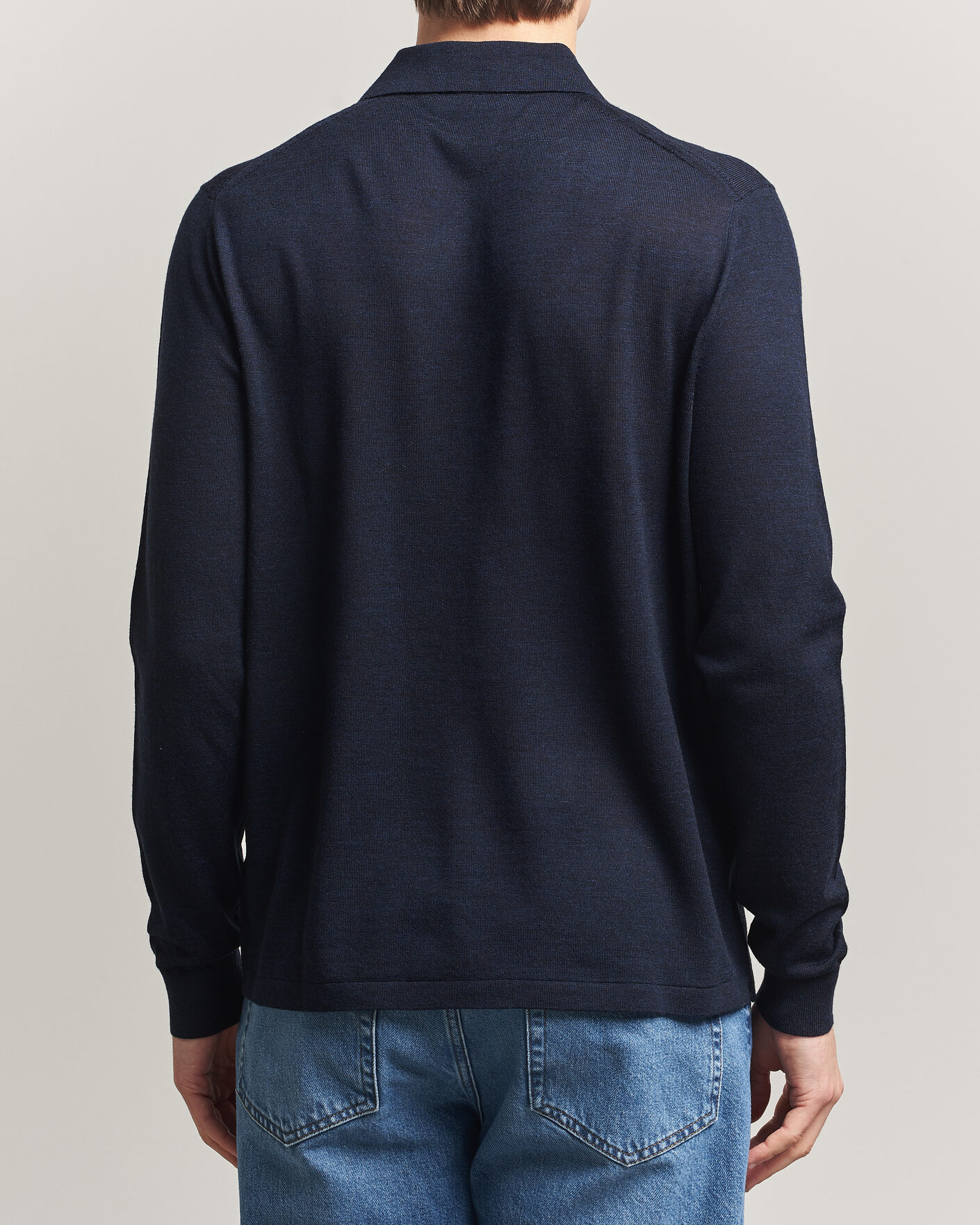 Herr | Tröjor | Tiger of Sweden | Eross Merino Knitted Polo Light Ink