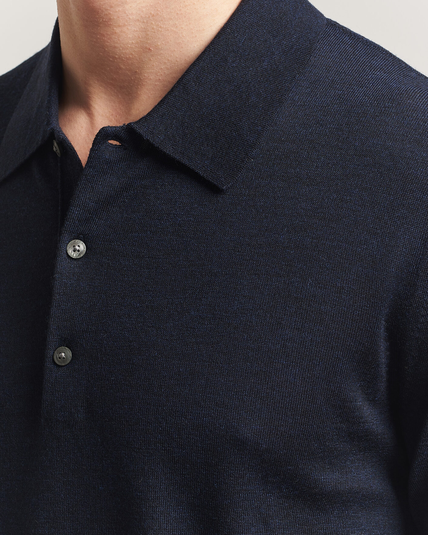 Herr | Tröjor | Tiger of Sweden | Eross Merino Knitted Polo Light Ink