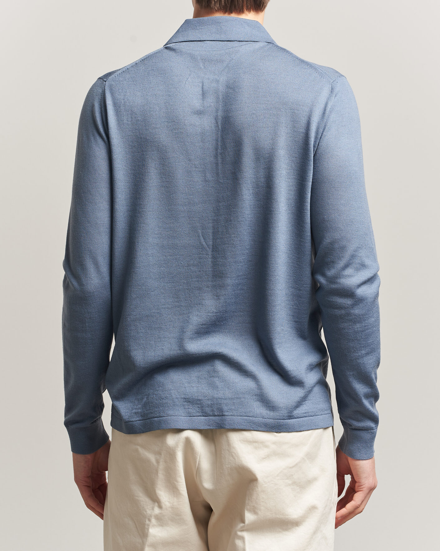 Herr | Tröjor | Tiger of Sweden | Eross Merino Knitted Polo Dull Blue