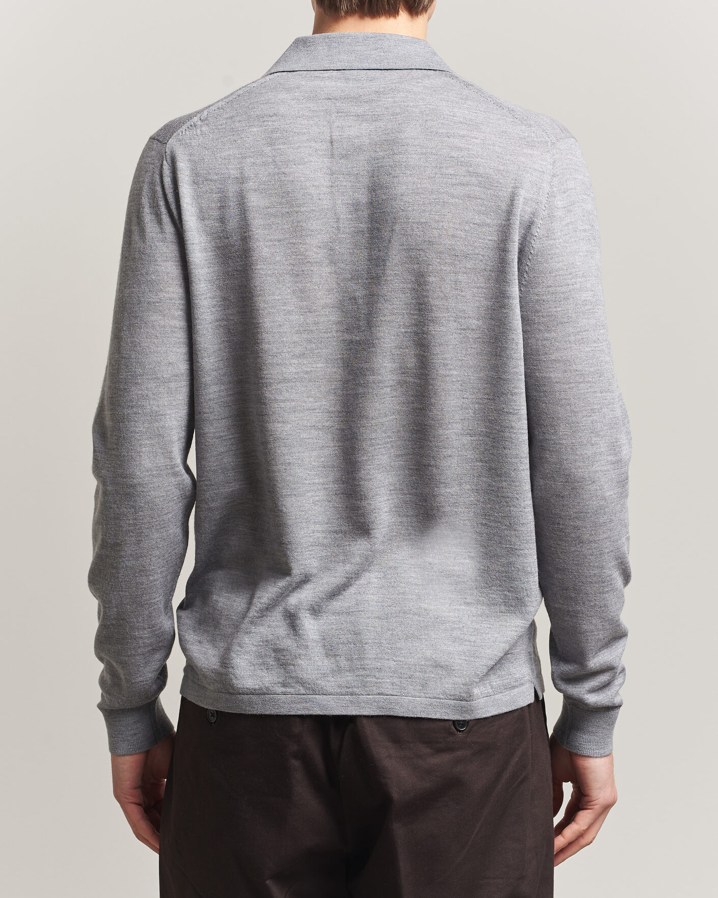 Herr | Tröjor | Tiger of Sweden | Eross Merino Knitted Polo Grey Melange