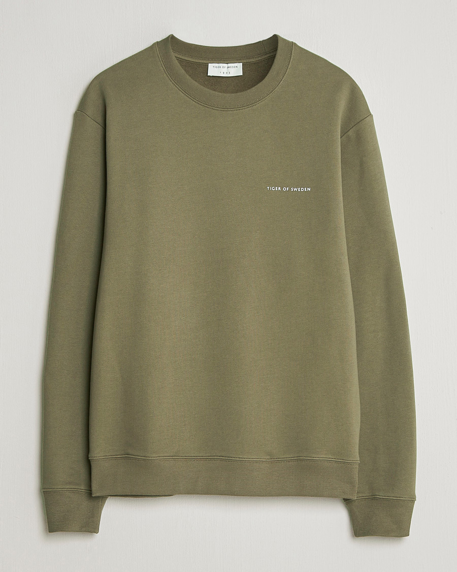 Herr | Tröjor | Tiger of Sweden | Emerson Crew Neck Sweatshirt October Sage