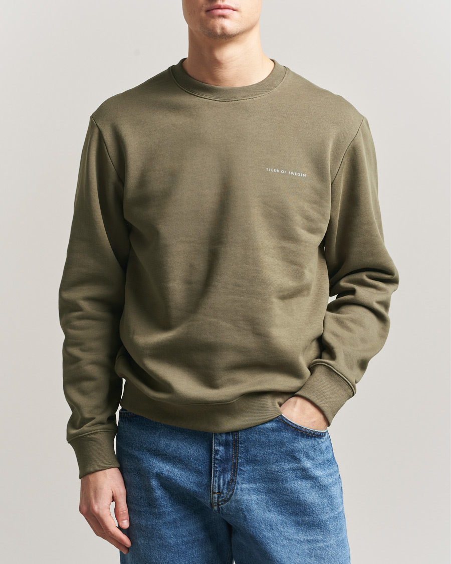 Herr | Tröjor | Tiger of Sweden | Emerson Crew Neck Sweatshirt October Sage
