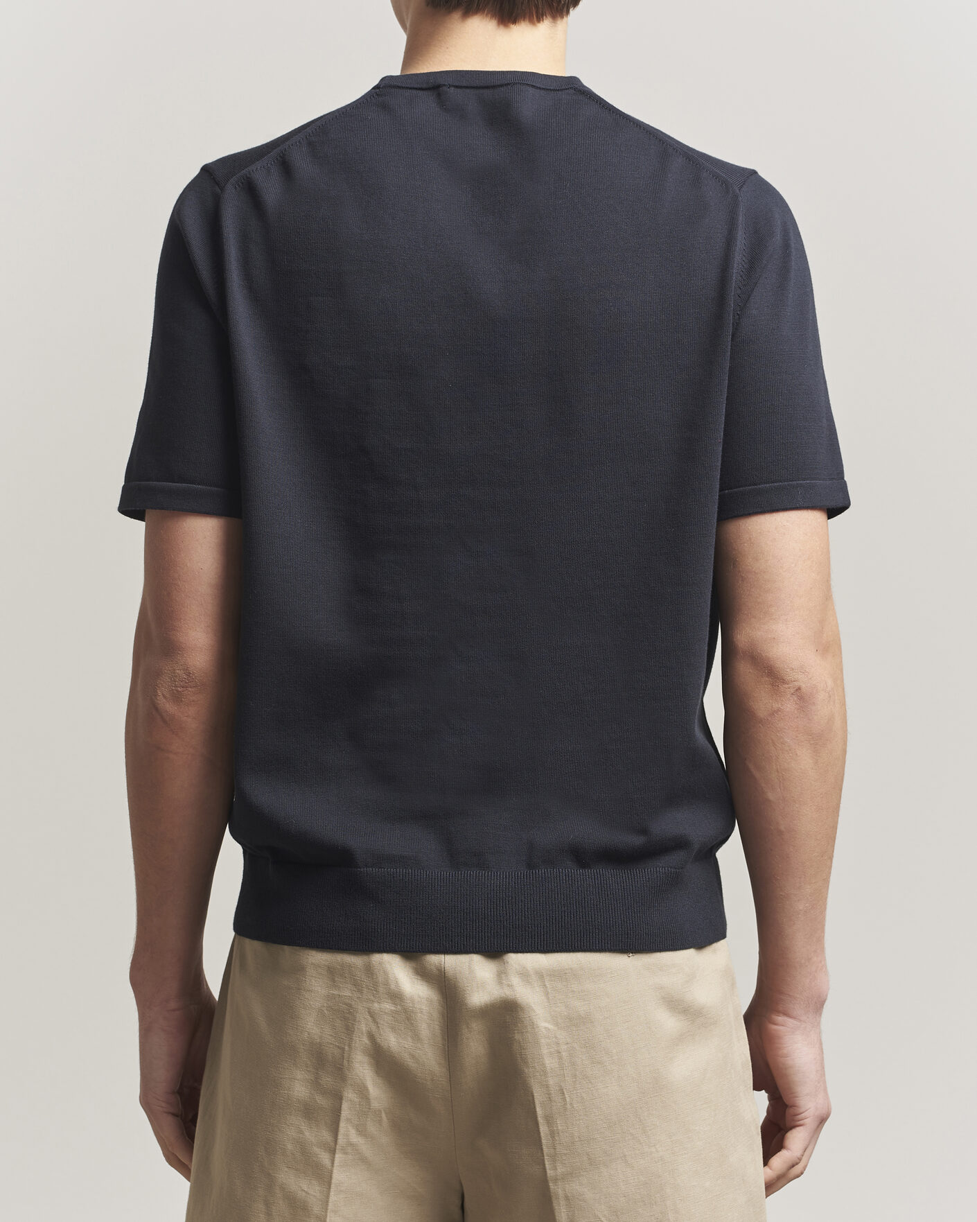 Herr | T-Shirts | Tiger of Sweden | Connor Cotton Knitted T-Shirt Light Ink